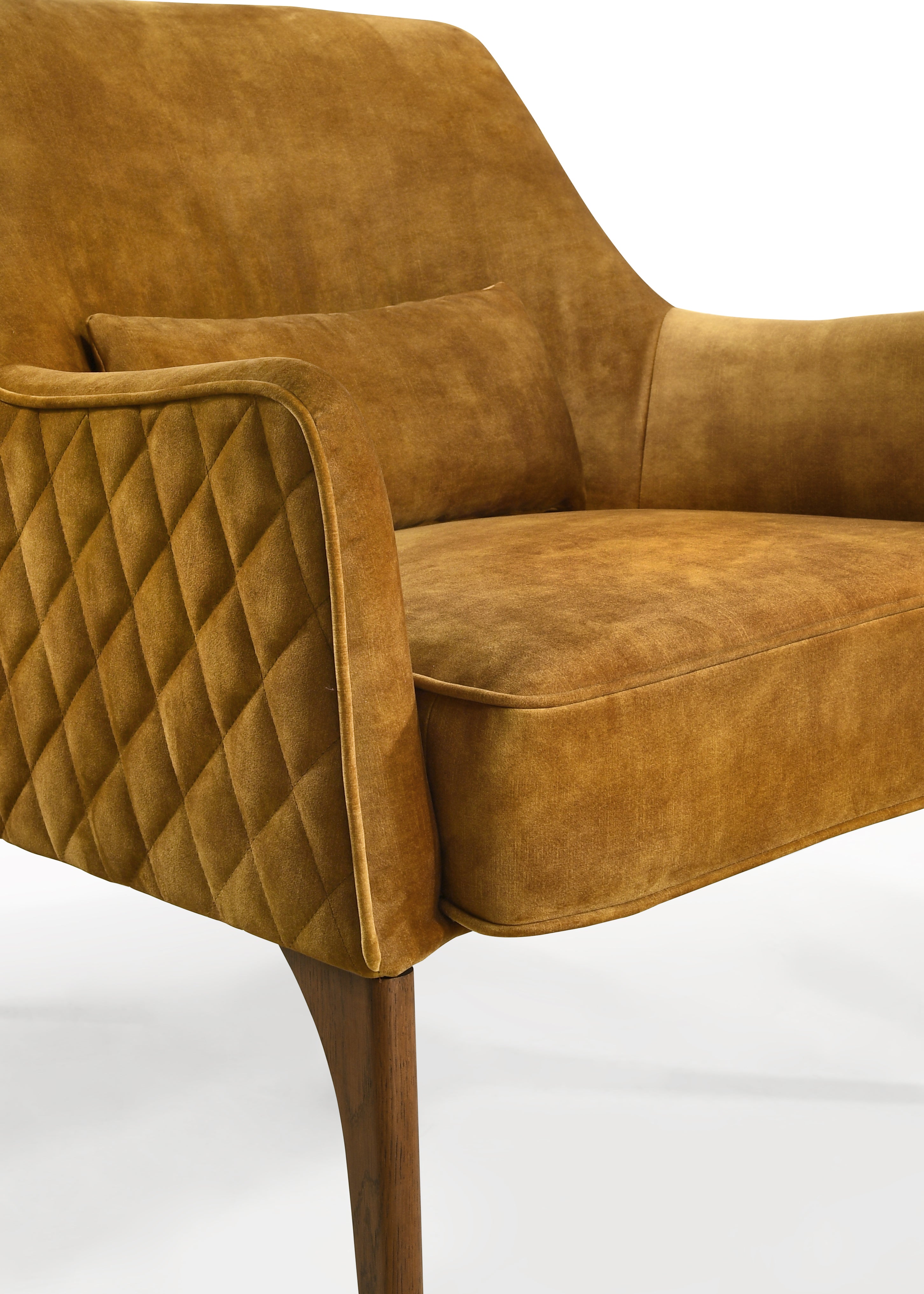 Jane Upholstered Lounge Accent Chair, Gold