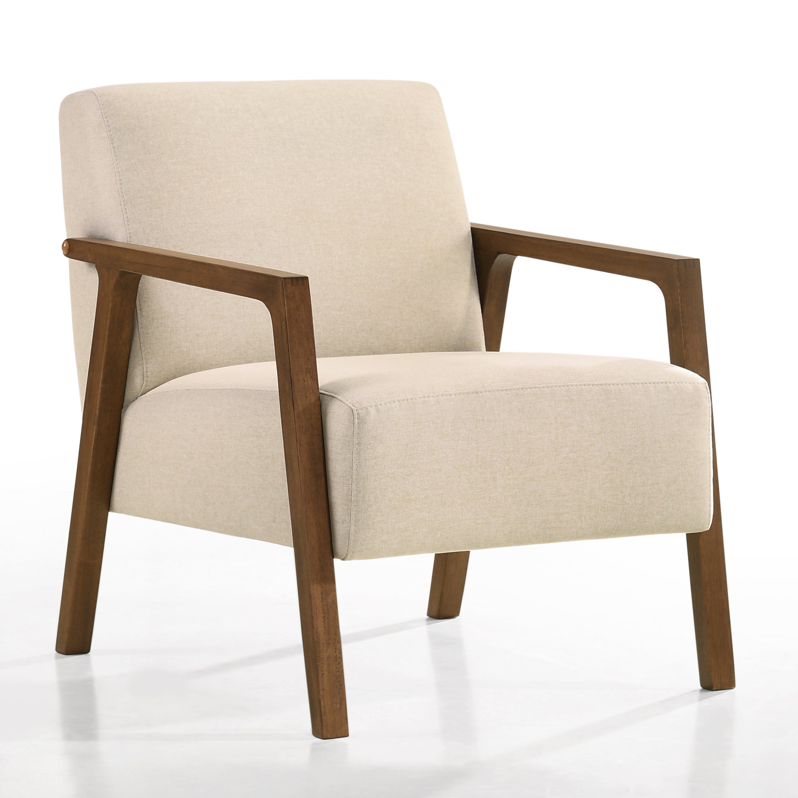 Fletcher Upholstered Lounge Accent Armchair, Beige
