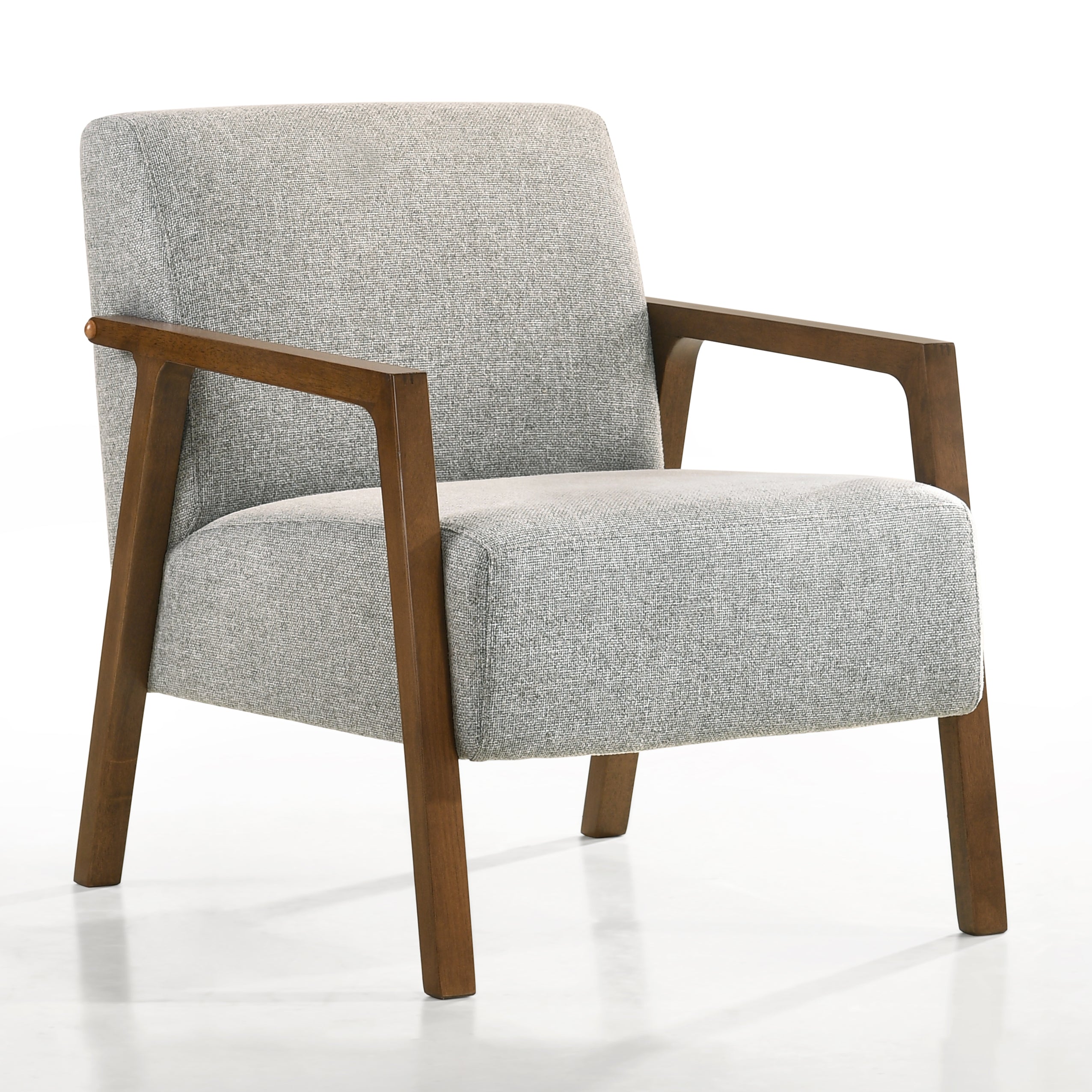Fletcher Upholstered Lounge Accent Armchair, Grey