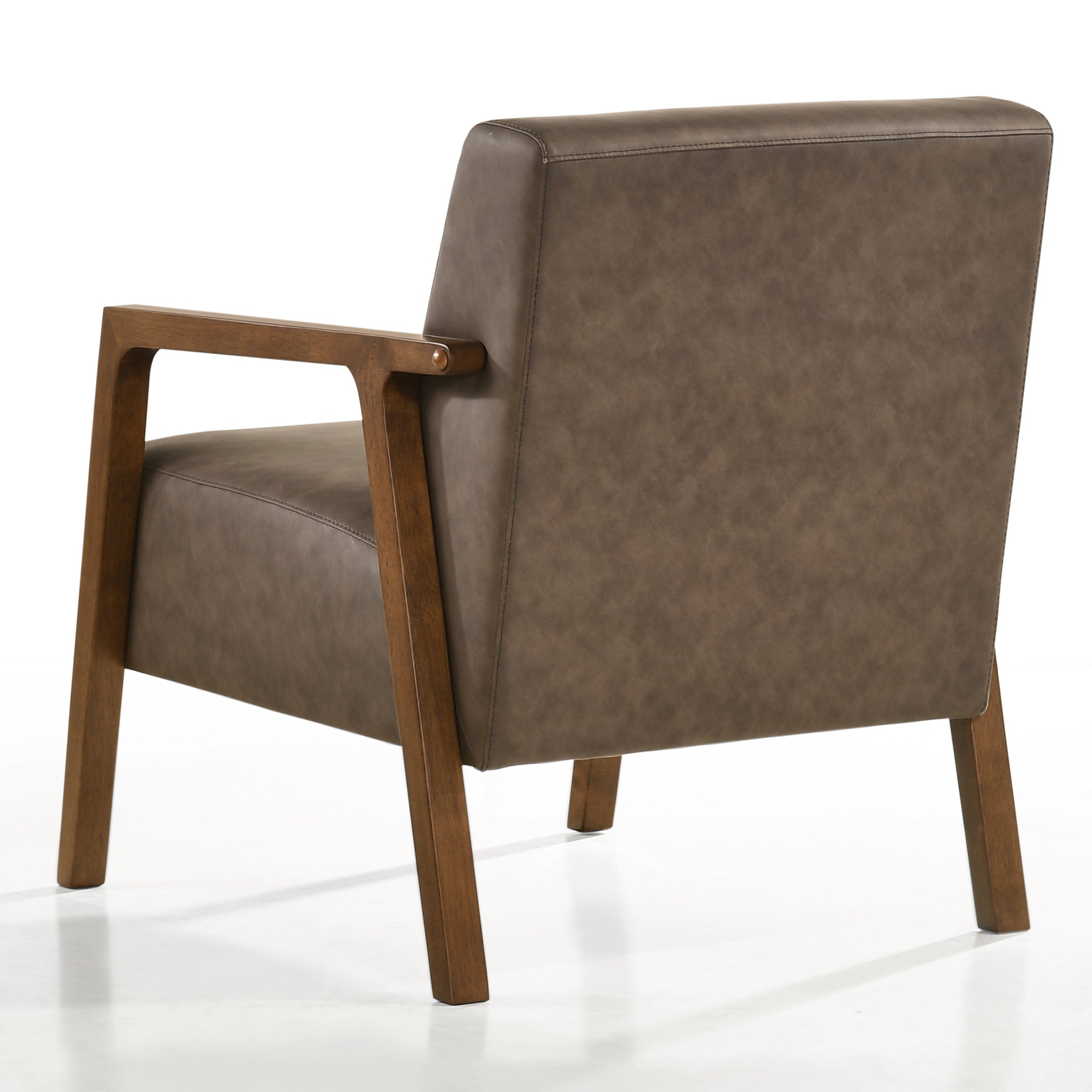 Fletcher Upholstered Lounge Accent Armchair, Brown