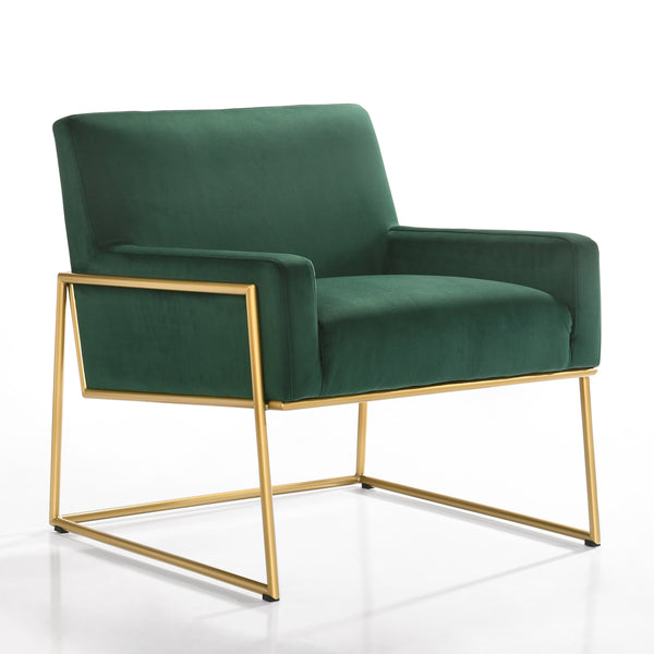 Milano Modern Upholstered Lounge Accent Chair, Green
