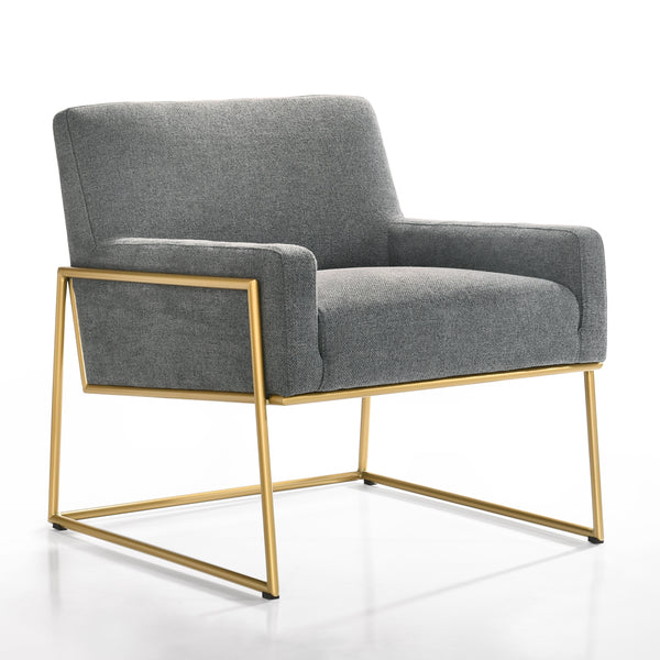 Milano Modern Upholstered Lounge Accent Chair, Steel Gray