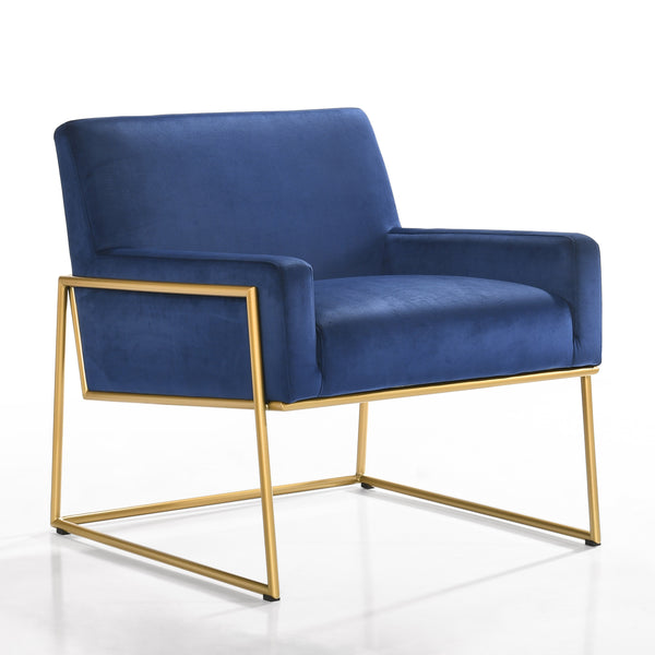 Milano Modern Upholstered Lounge Accent Chair, Blue