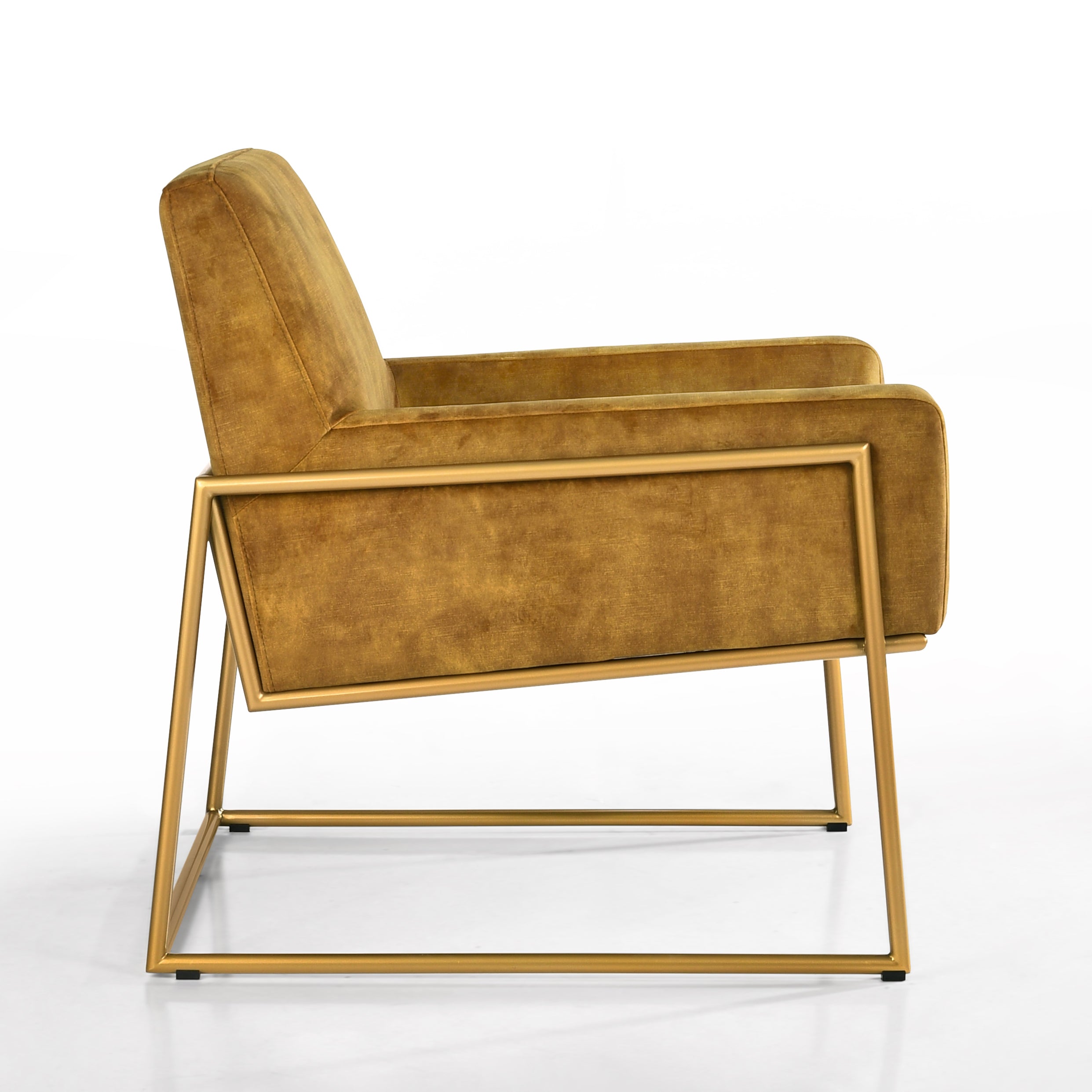 Milano Modern Upholstered Lounge Accent Chair, Gold