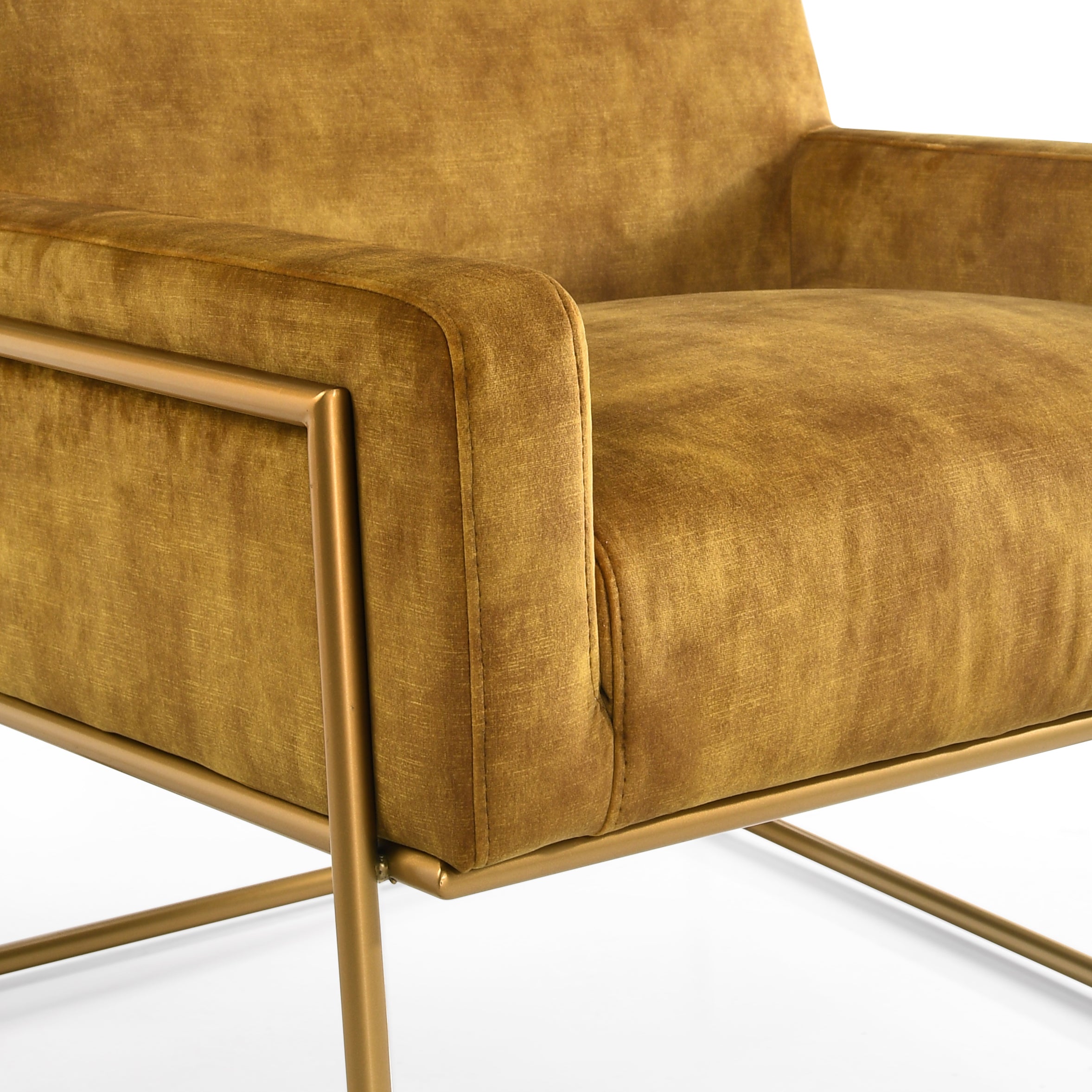 Milano Modern Upholstered Lounge Accent Chair, Gold
