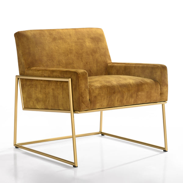 Milano Modern Upholstered Lounge Accent Chair, Gold