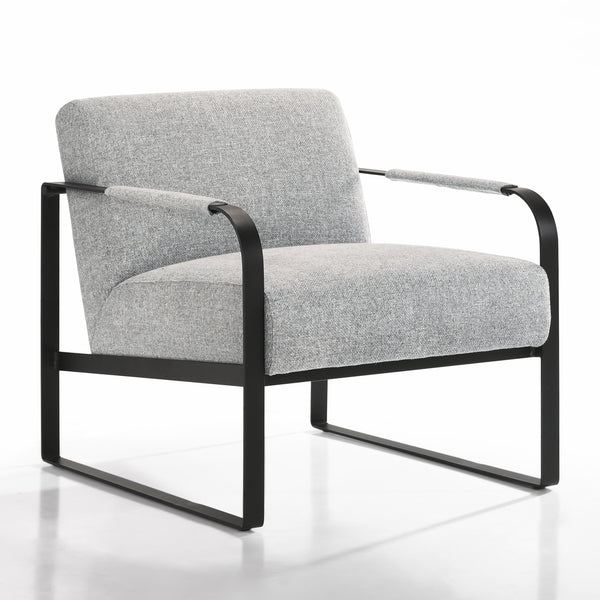 Mason Upholstered Lounge Accent Chair, Gray