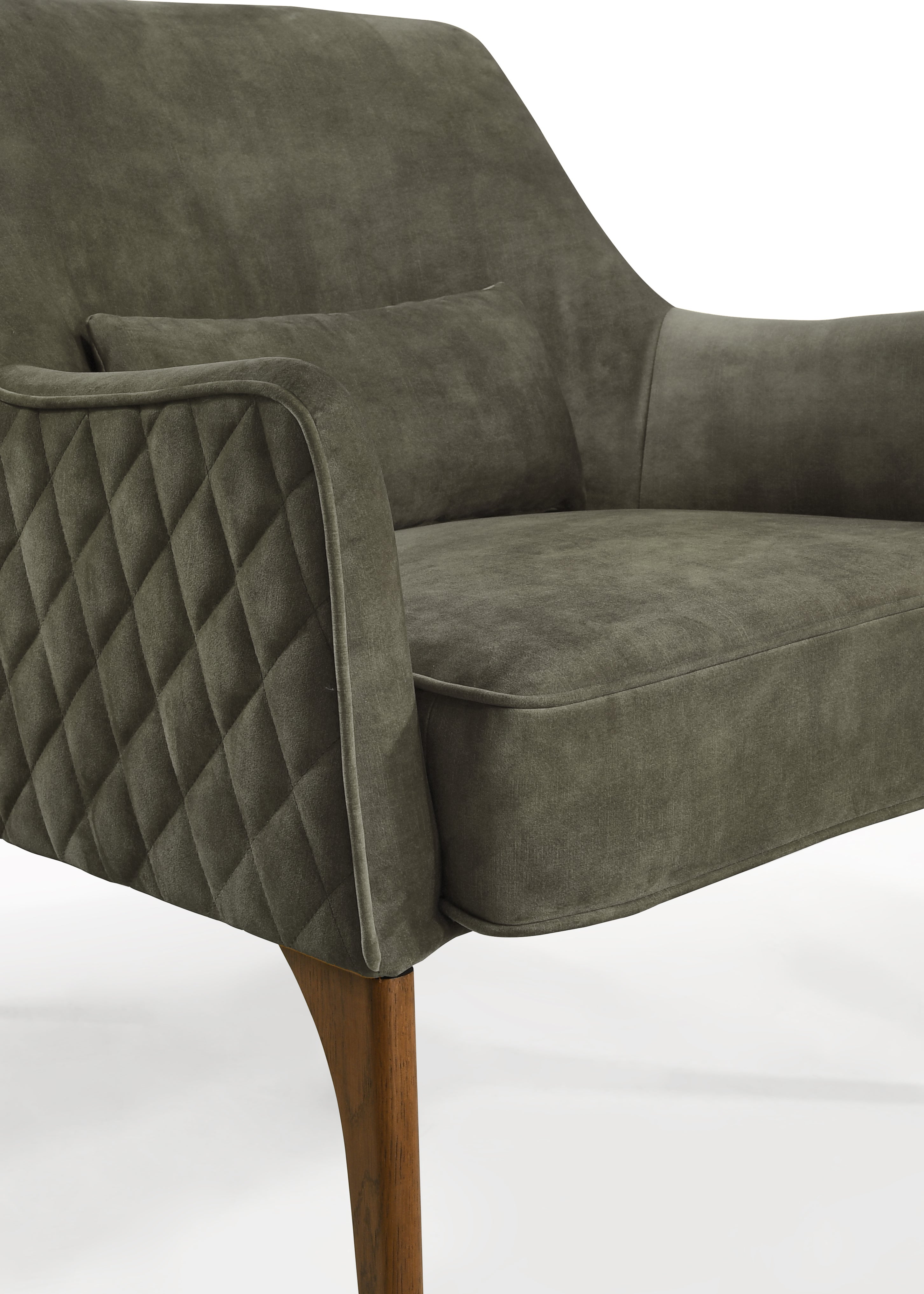Jane Upholstered Lounge Accent Chair, Moss Green