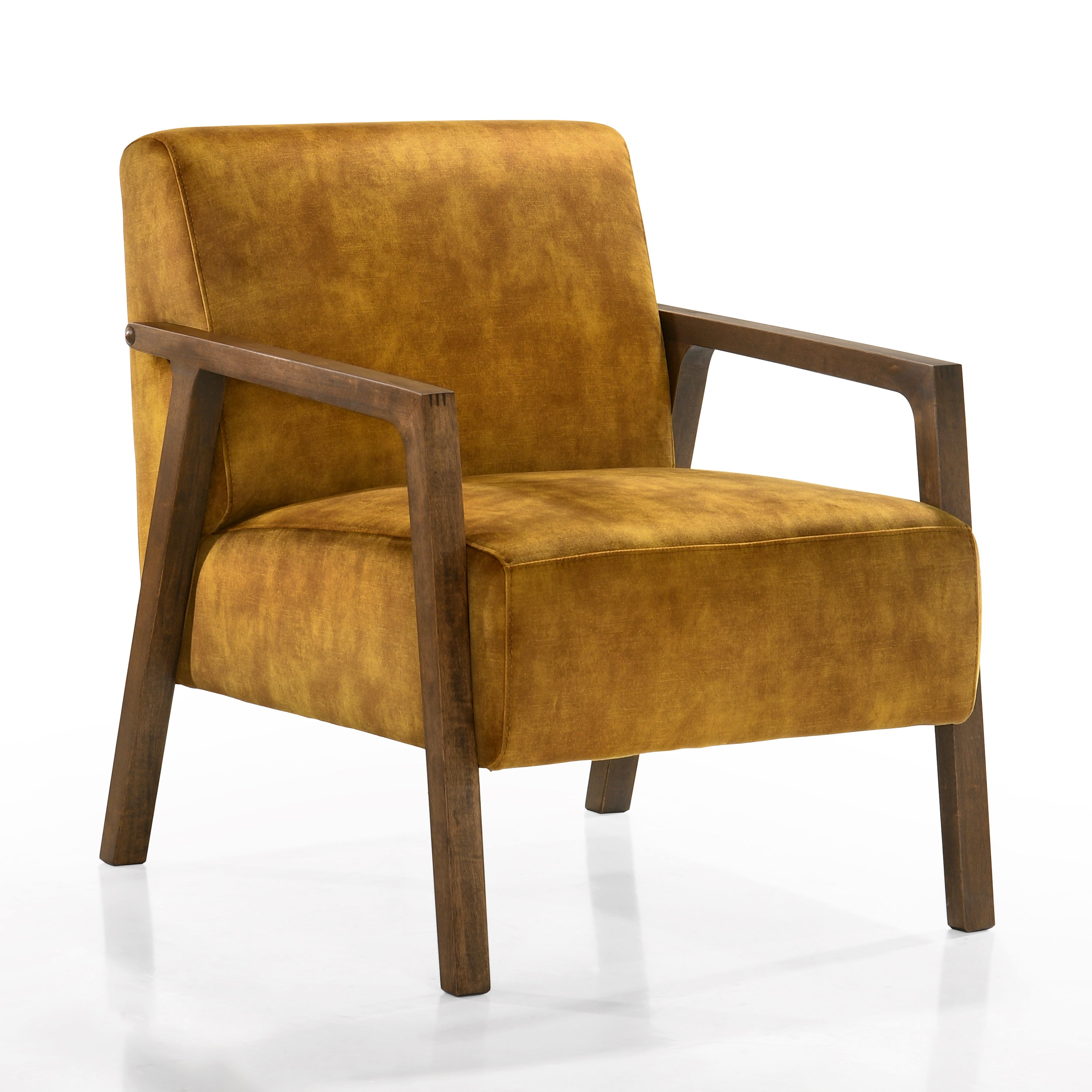 Fletcher Upholstered Lounge Accent Armchair, Gold