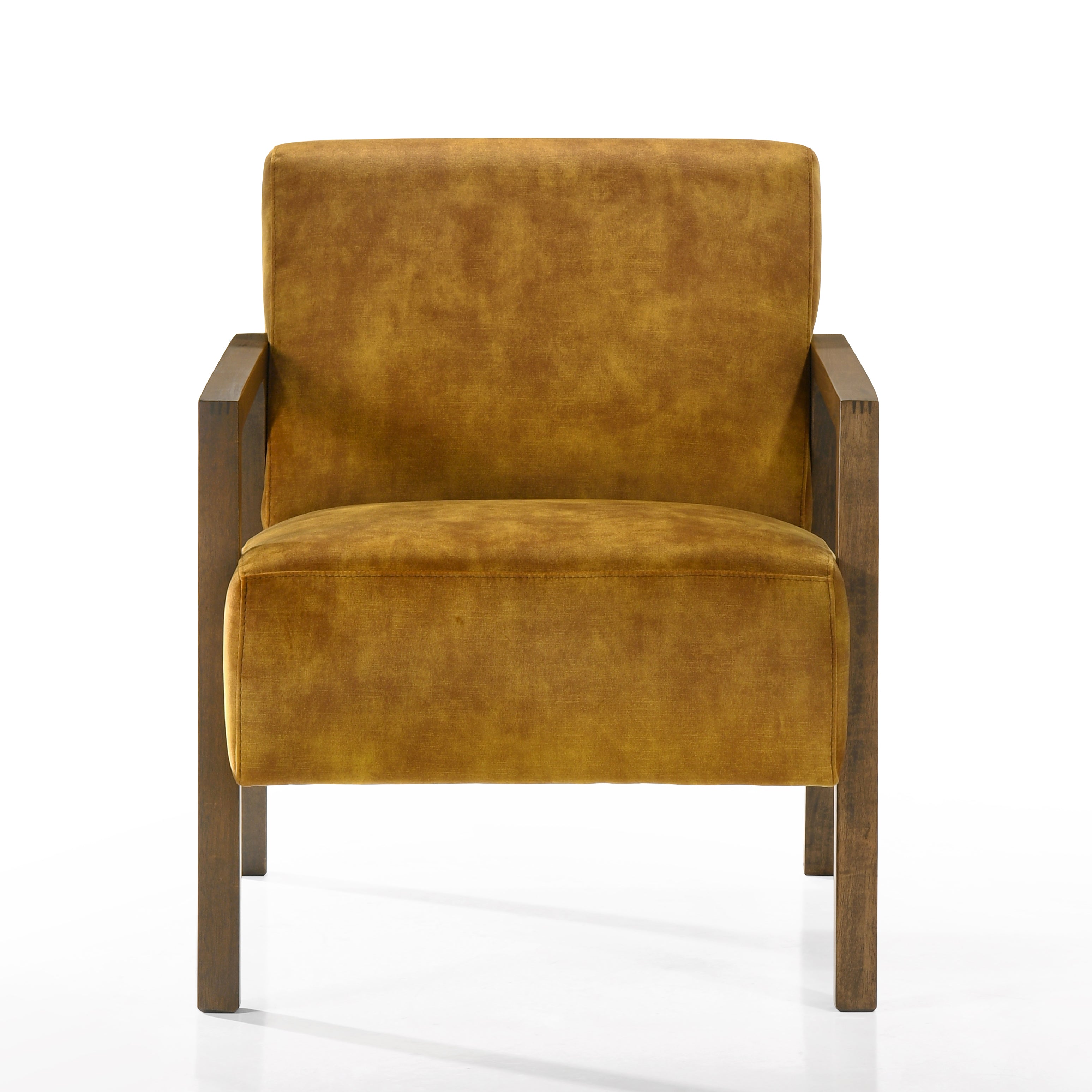 Fletcher Upholstered Lounge Accent Armchair, Gold