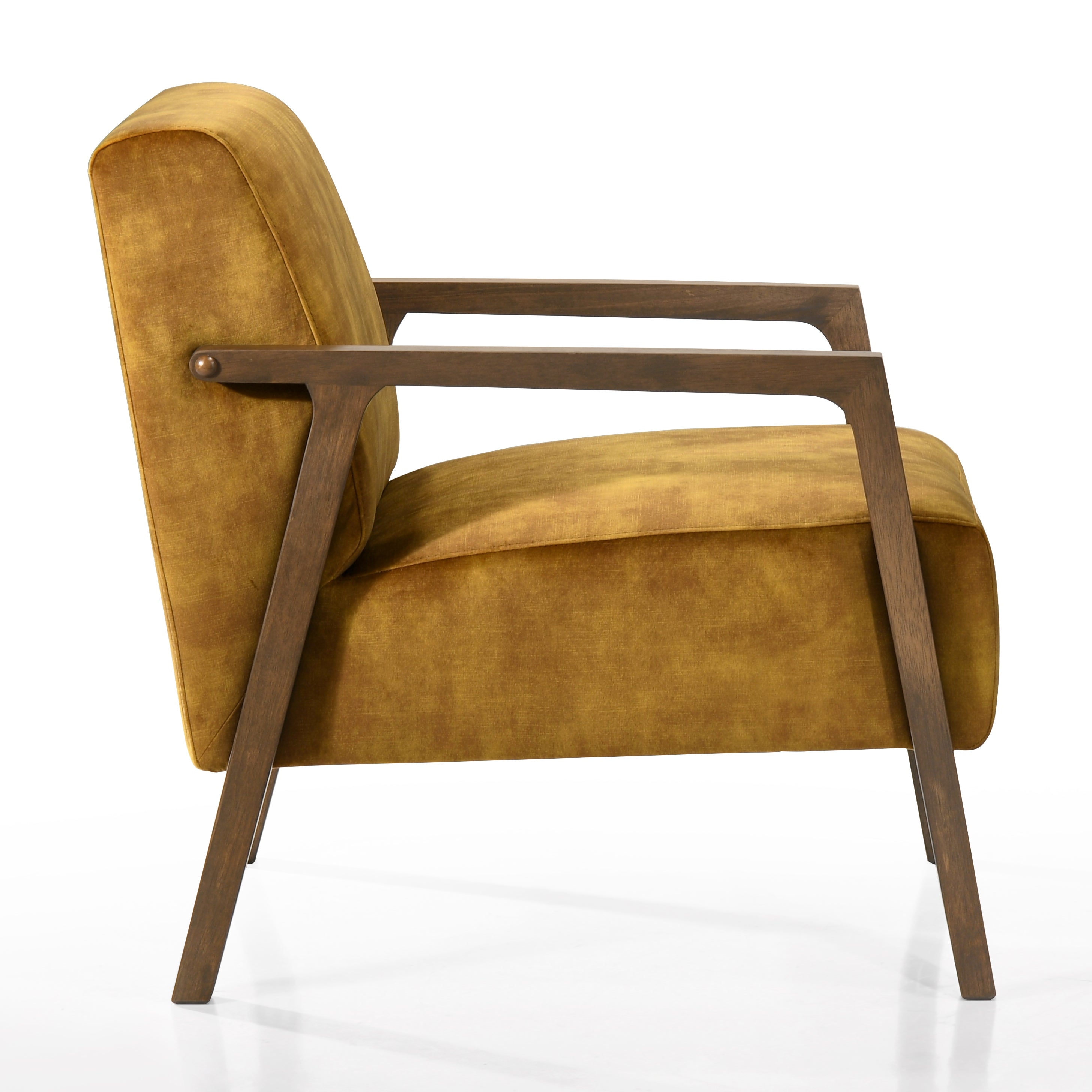 Fletcher Upholstered Lounge Accent Armchair, Gold