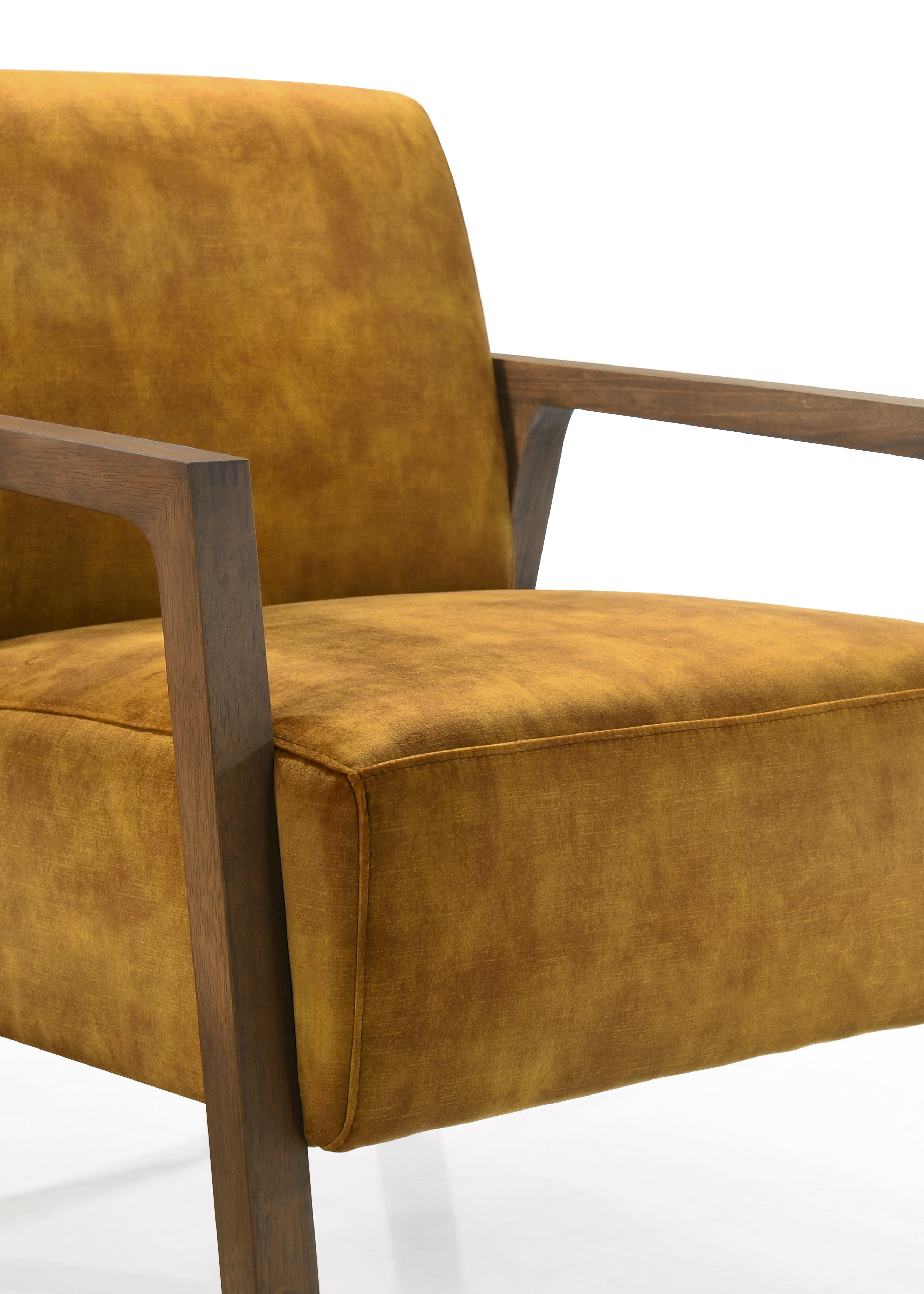 Fletcher Upholstered Lounge Accent Armchair, Gold