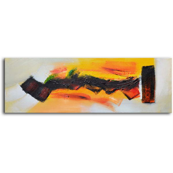 Hand Painted Modern Oil Painting "Hope of land ahoy" Canvas Wall Art - 20" x 60"