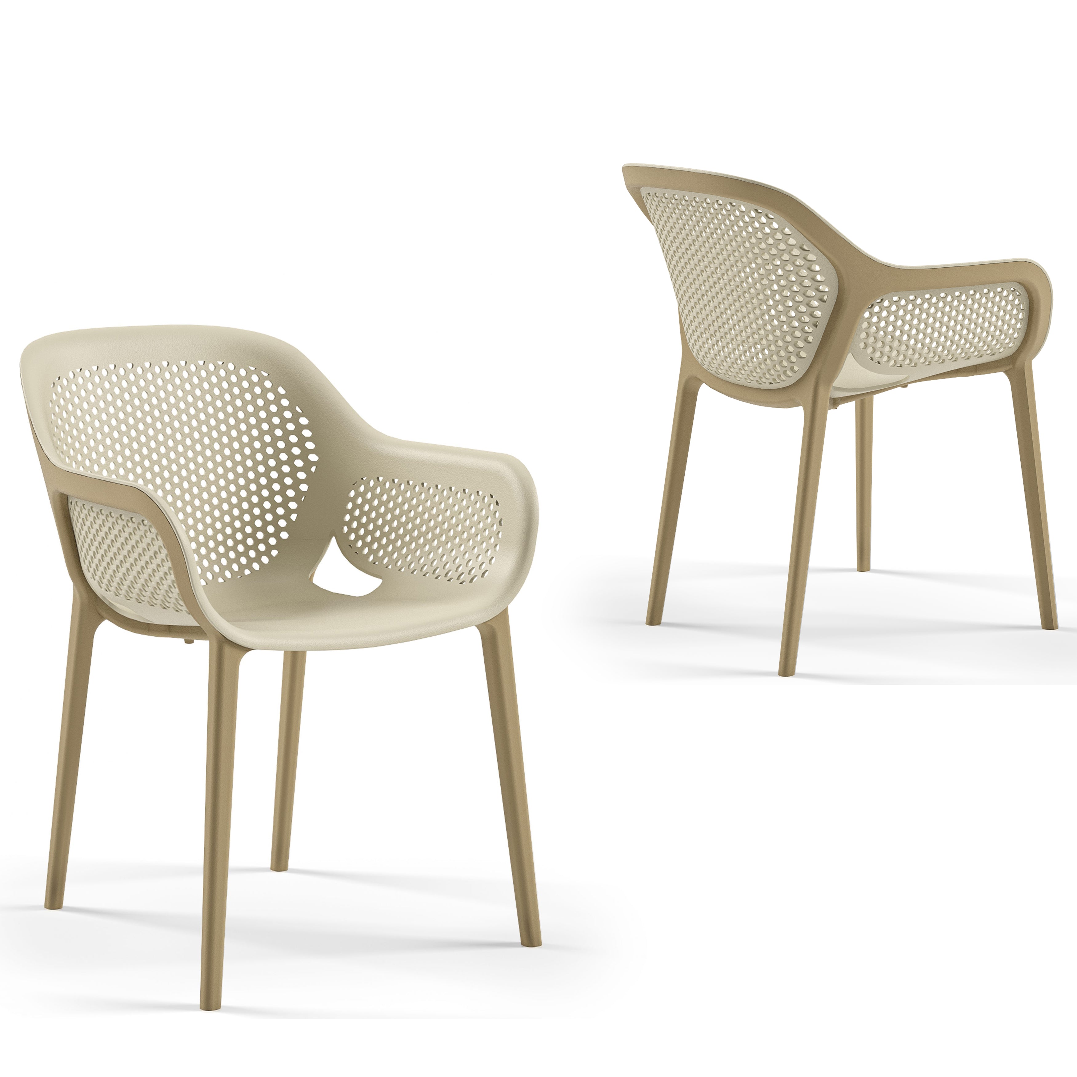 Atra Patio Dining Chair in Coffee - (Set of 2)