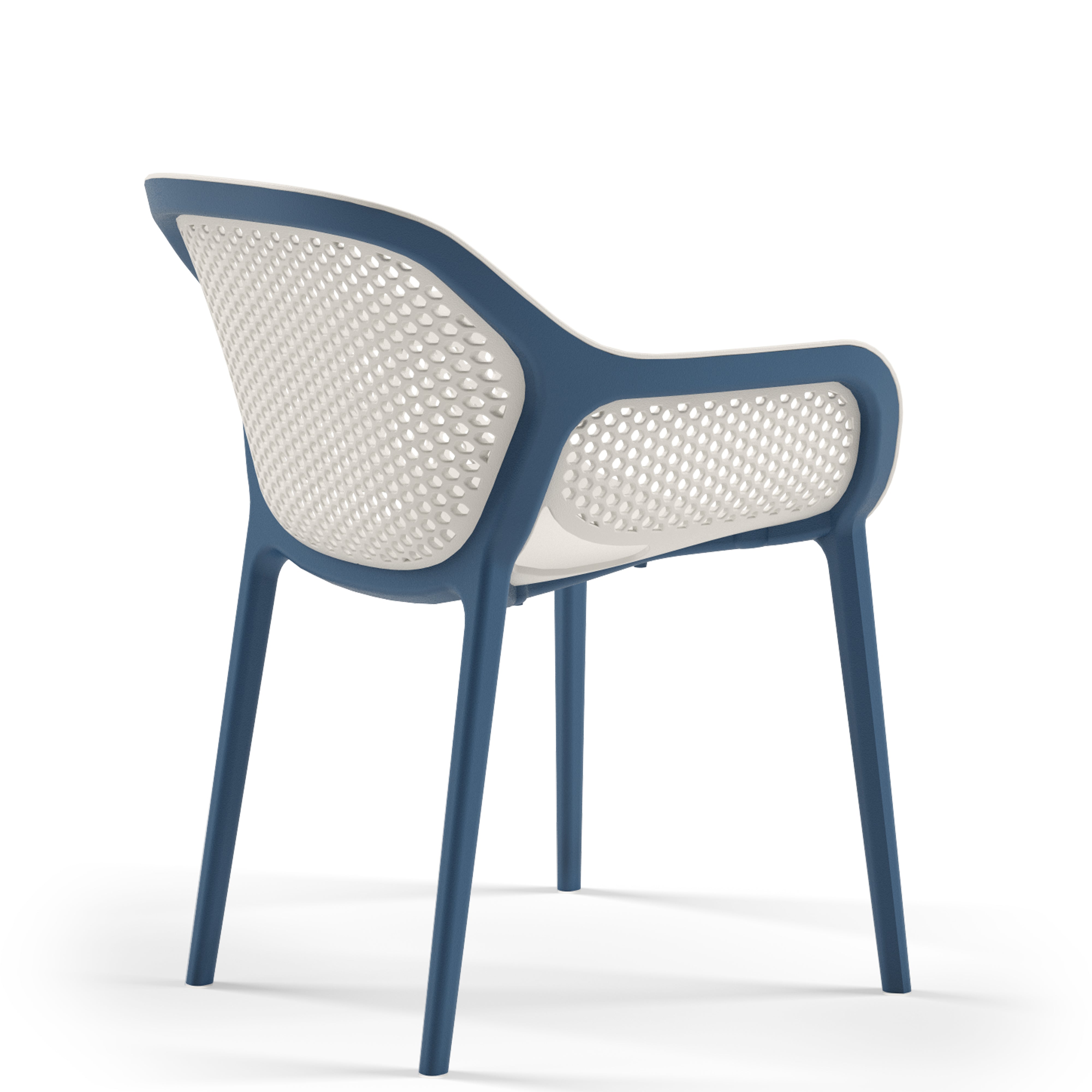 Atra Patio Dining Chair in Blue and Cool Gray - (Set of 2)