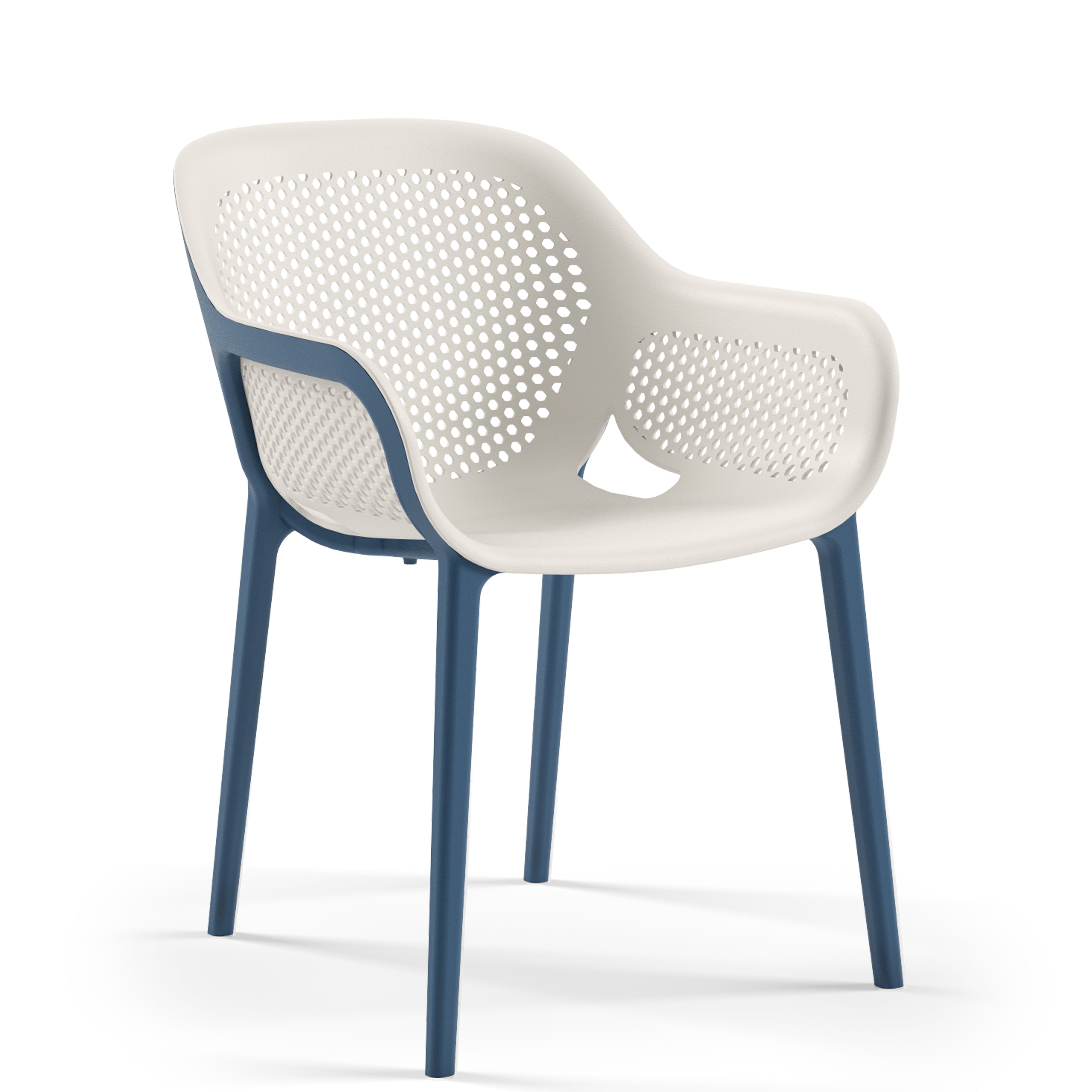 Atra Patio Dining Chair in Blue and Cool Gray - (Set of 2)