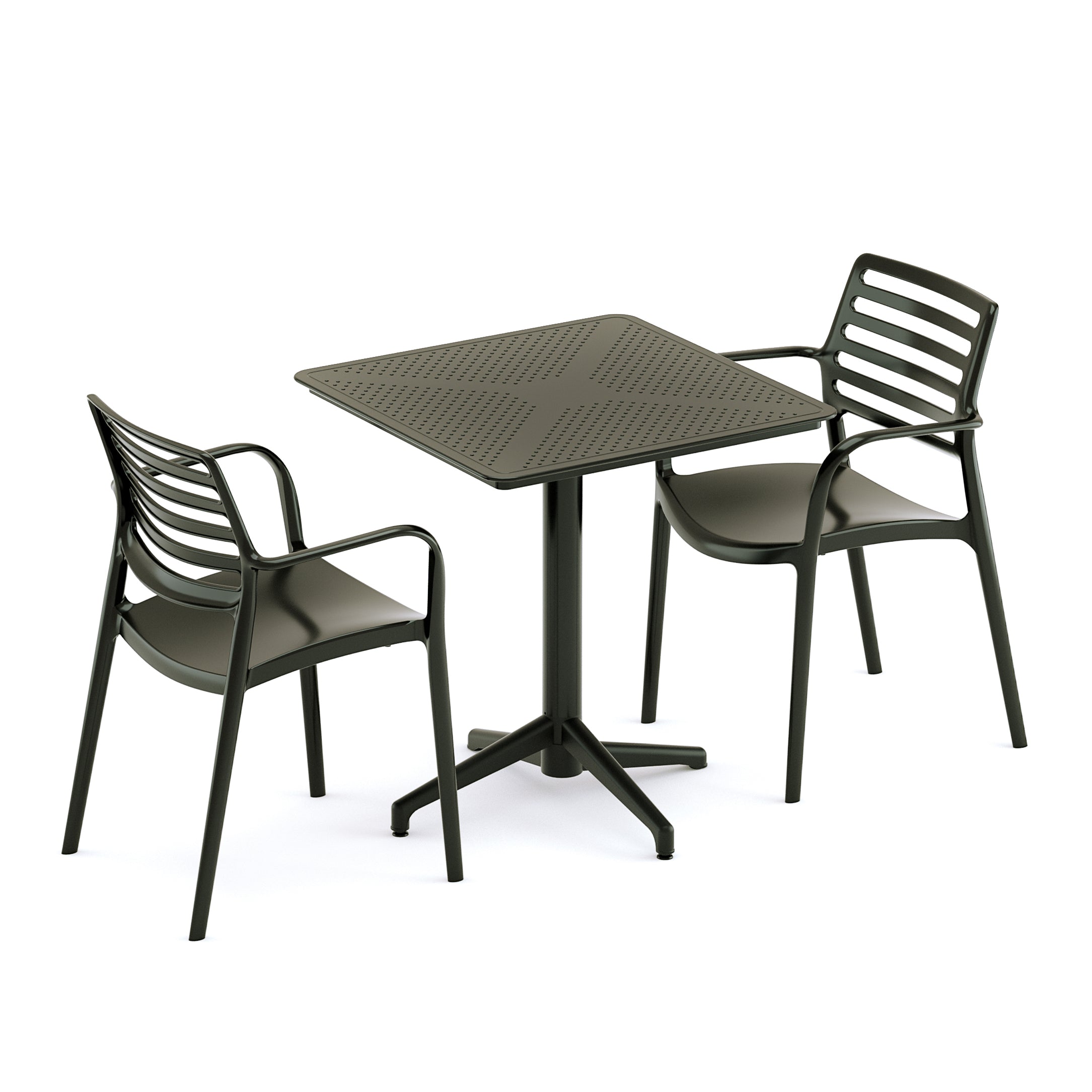 Flip Folding Plastic Outdoor or Indoor Bistro Dining Table, Black