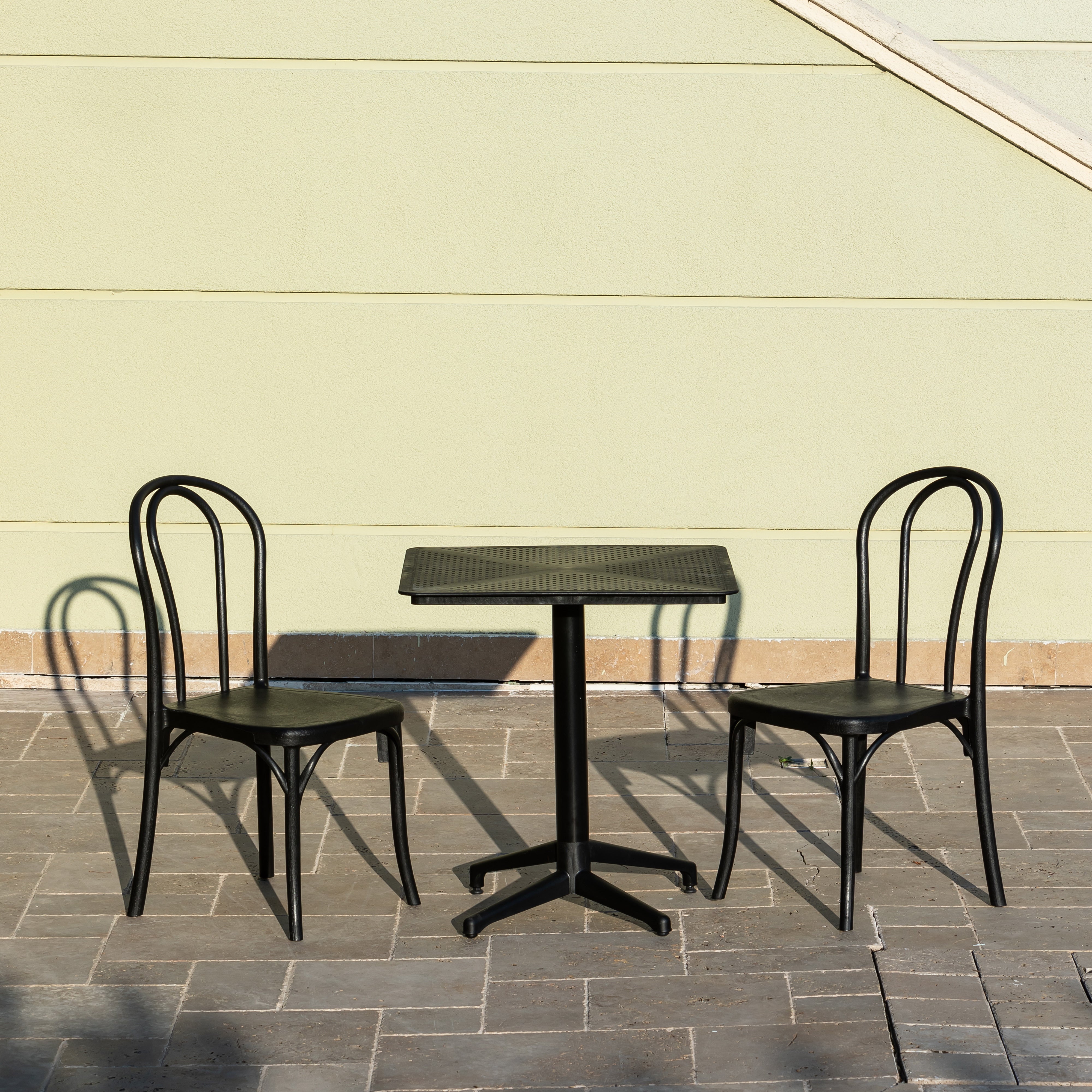 Flip Folding Plastic Outdoor or Indoor Bistro Dining Table, Black