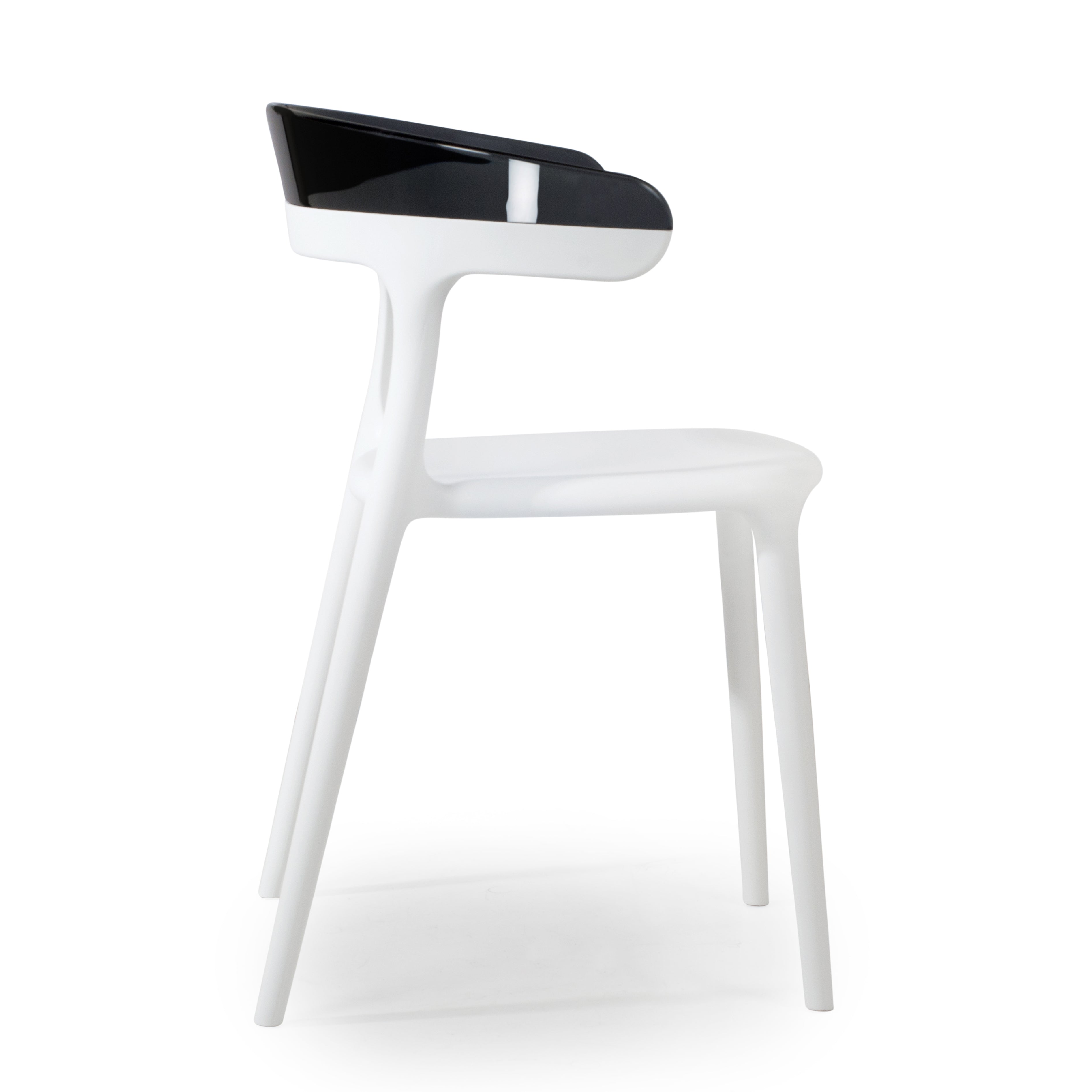 Mia Patio Dining Chair in White and Smoke- (Set of 2)