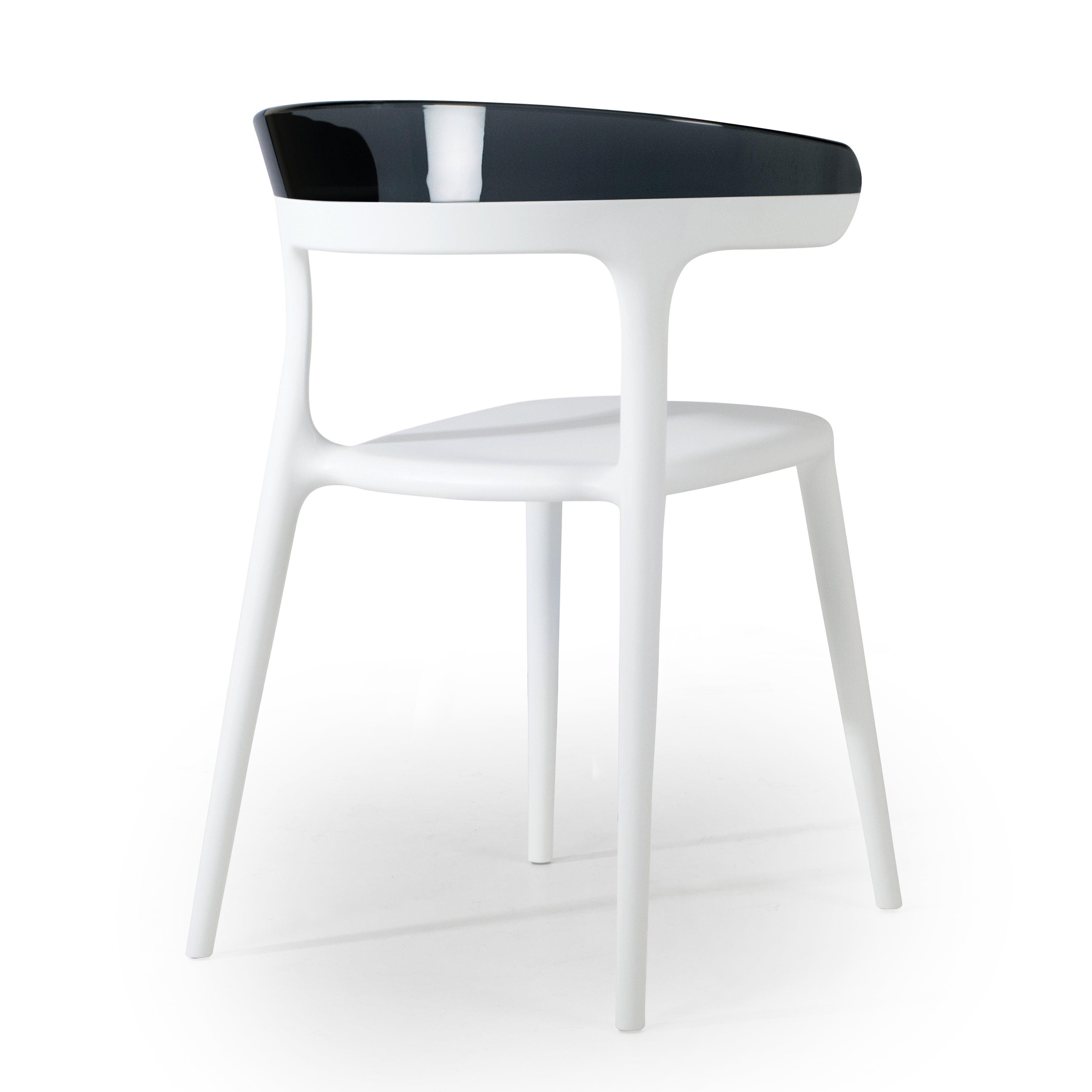 Mia Patio Dining Chair in White and Smoke- (Set of 2)
