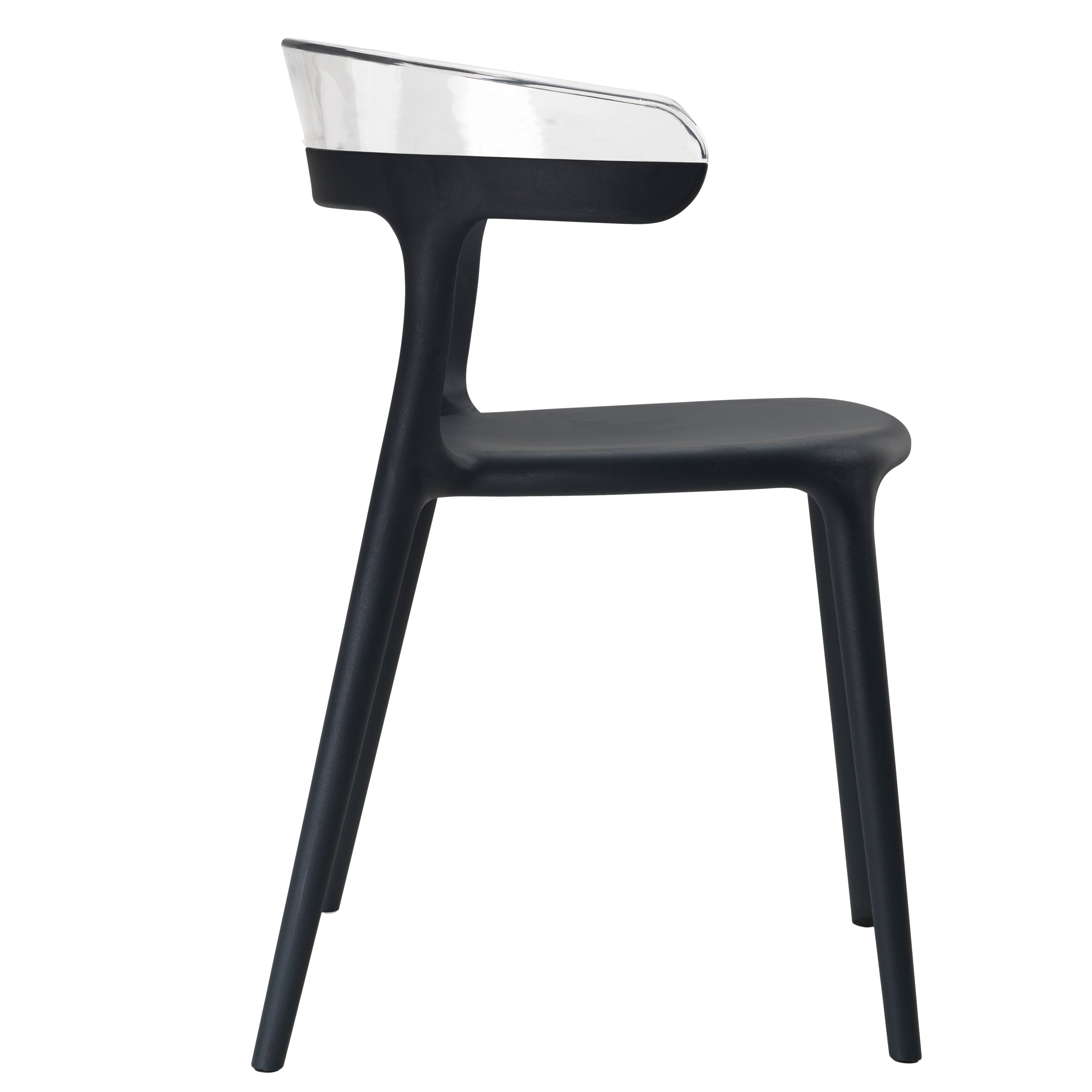 Mia Patio Dining Chair in Black and Clear- (Set of 2)