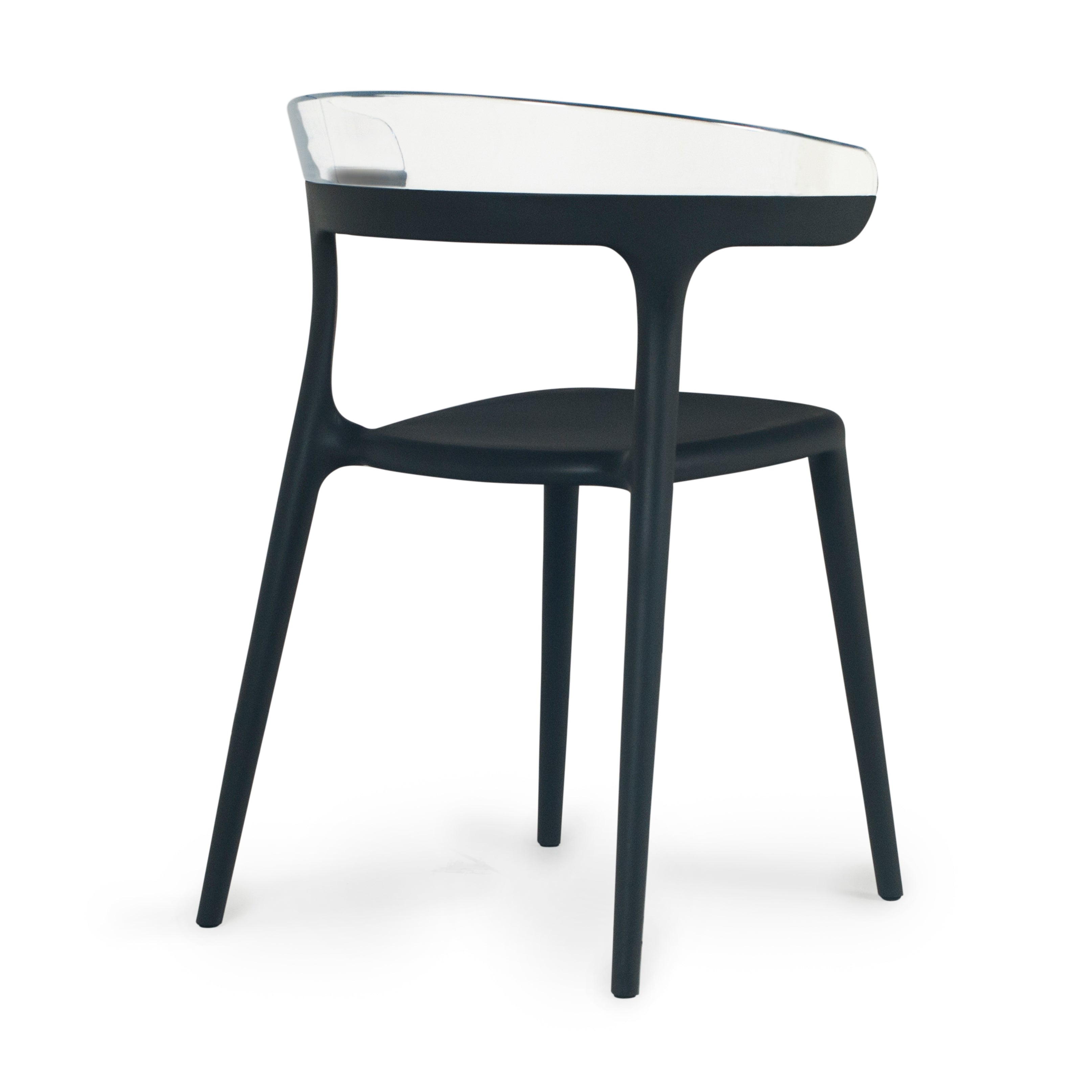 Mia Patio Dining Chair in Black and Clear- (Set of 2)