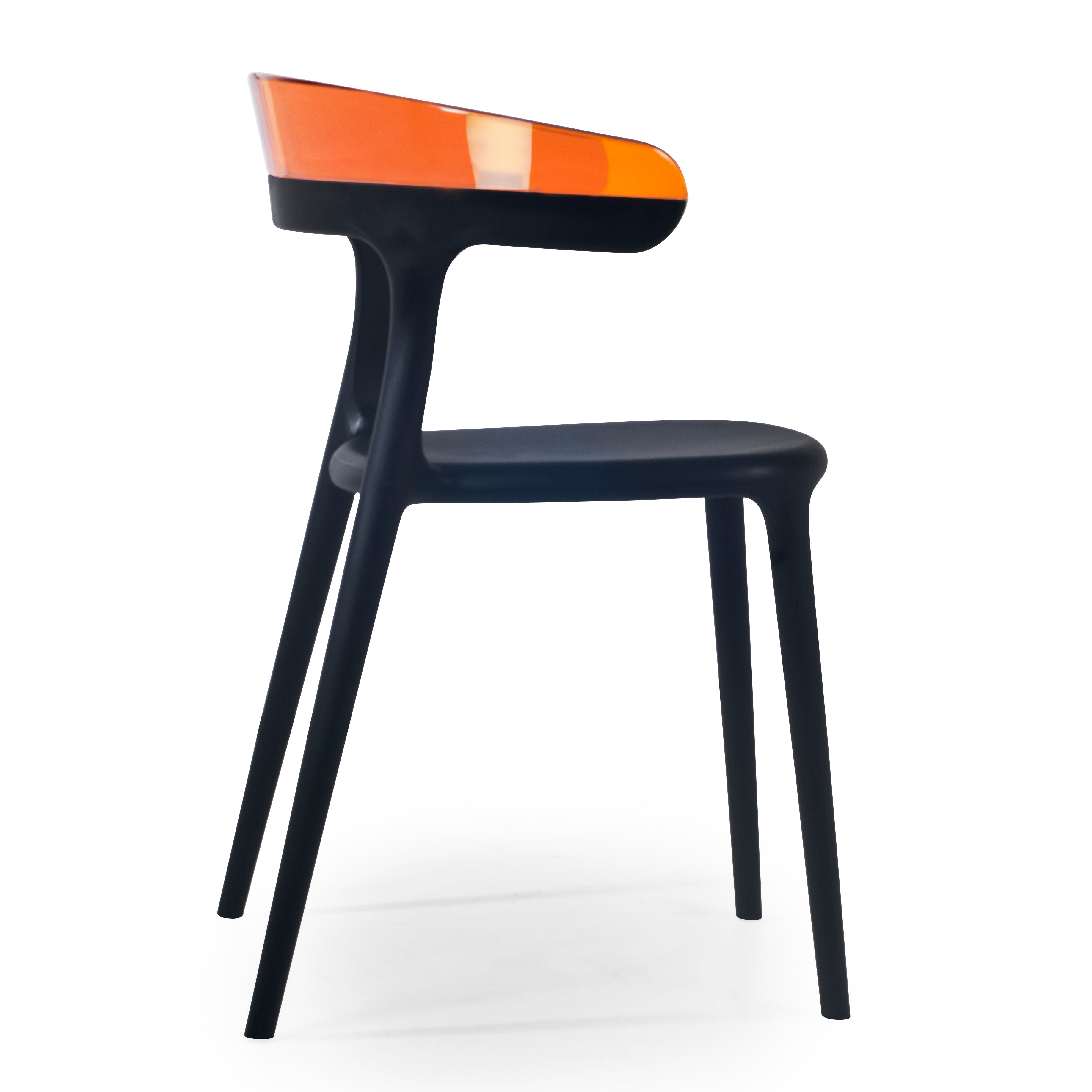Mia Patio Dining Chair in Black and Orange- (Set of 2)
