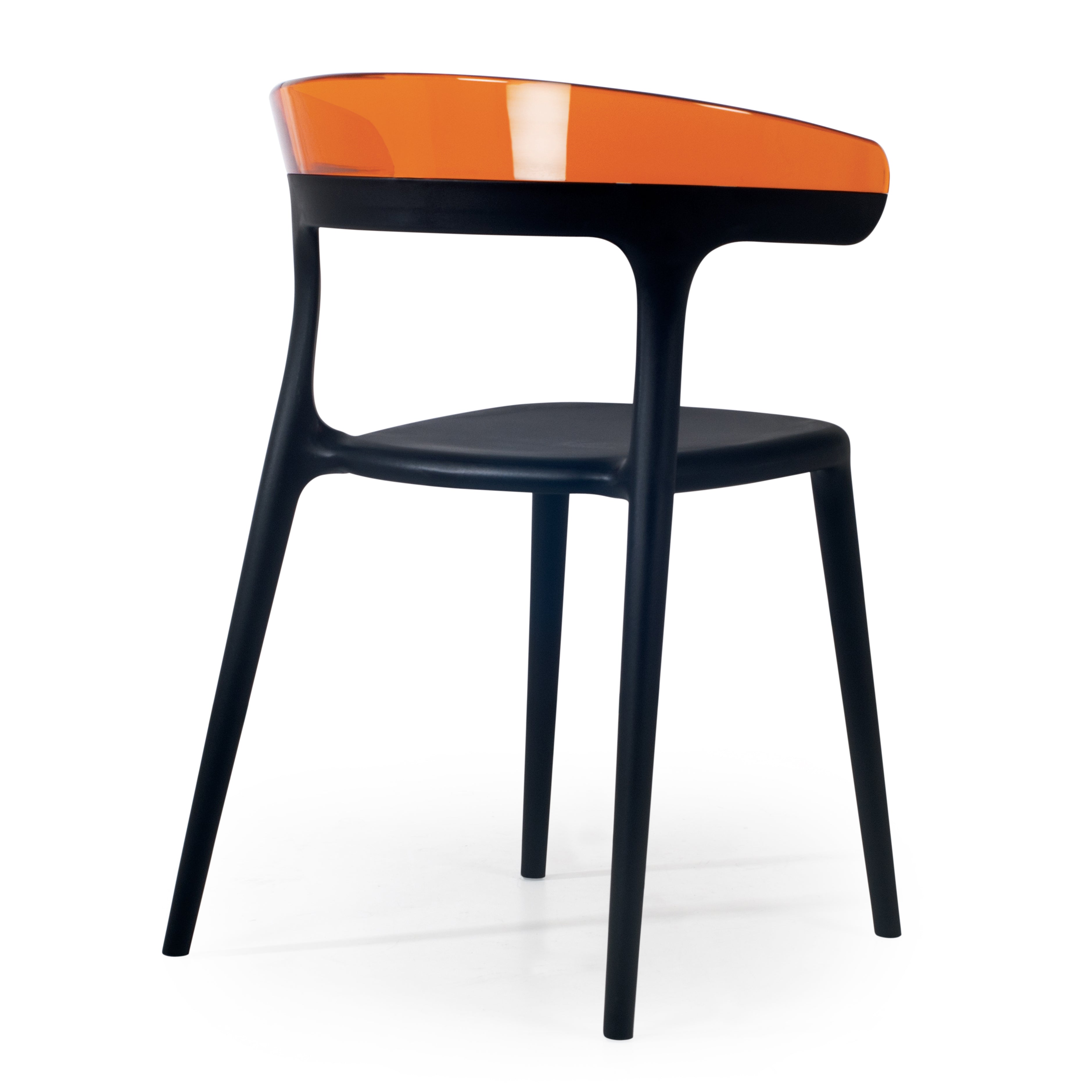Mia Patio Dining Chair in Black and Orange- (Set of 2)