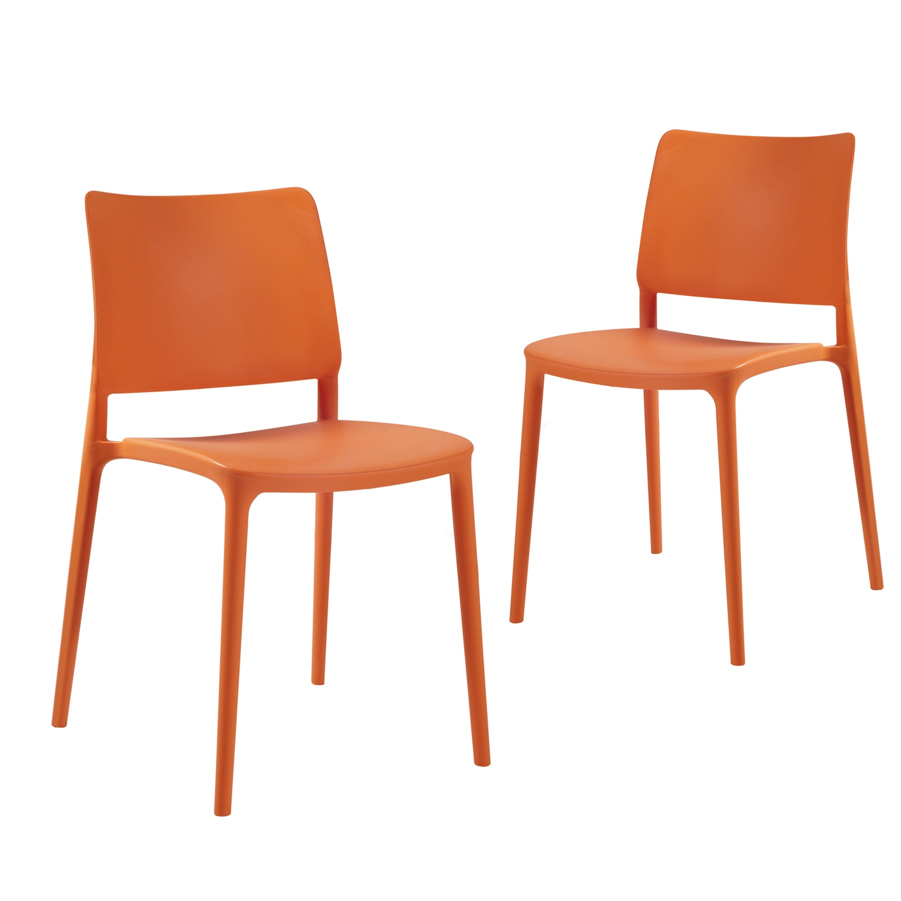 Cleo Patio Dining Chair in Orange - (Set of 2)