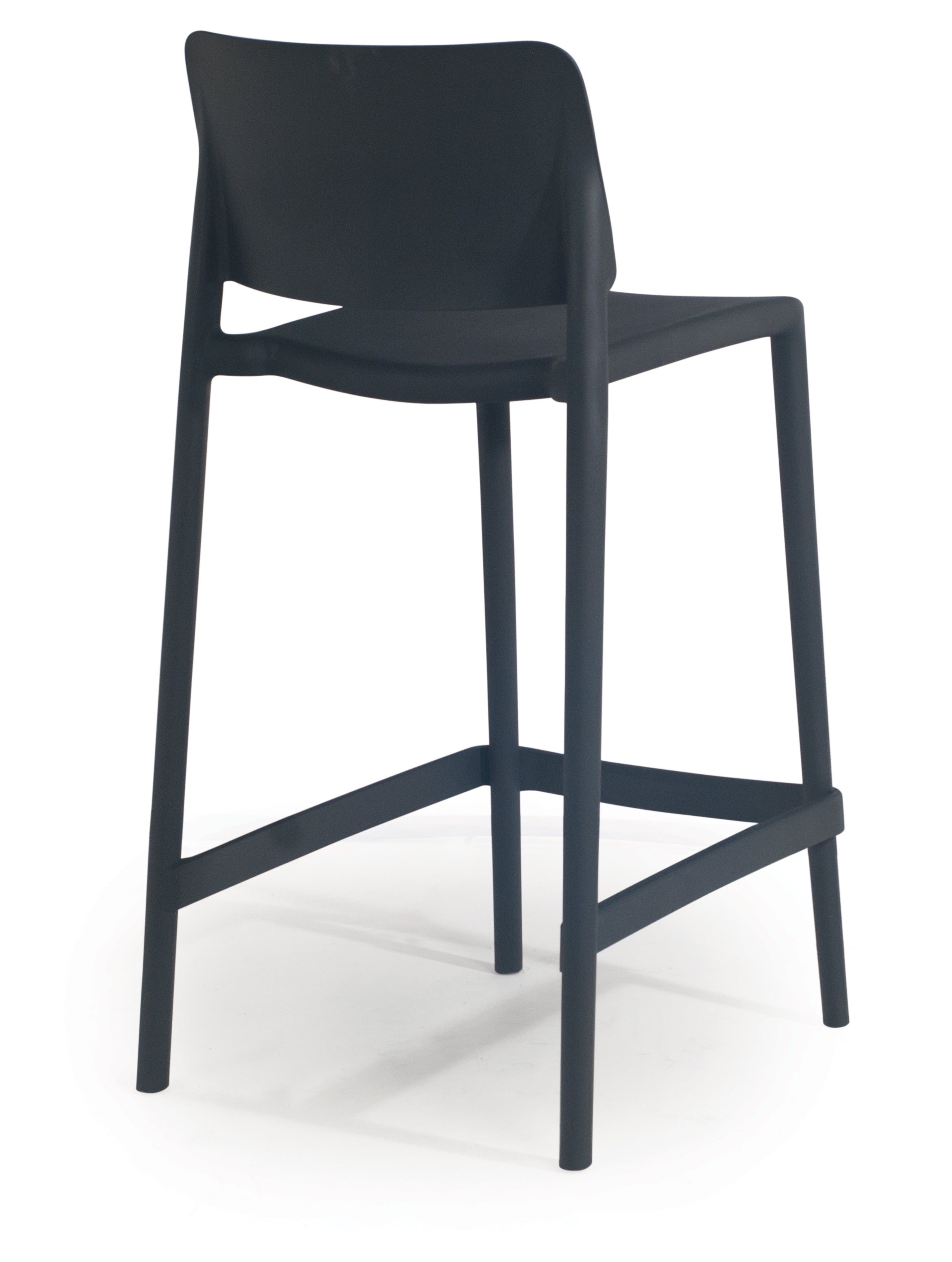 Cleo Plastic Stackable Counter Height Bar Stool in Anthracite Black - (Set of 2)