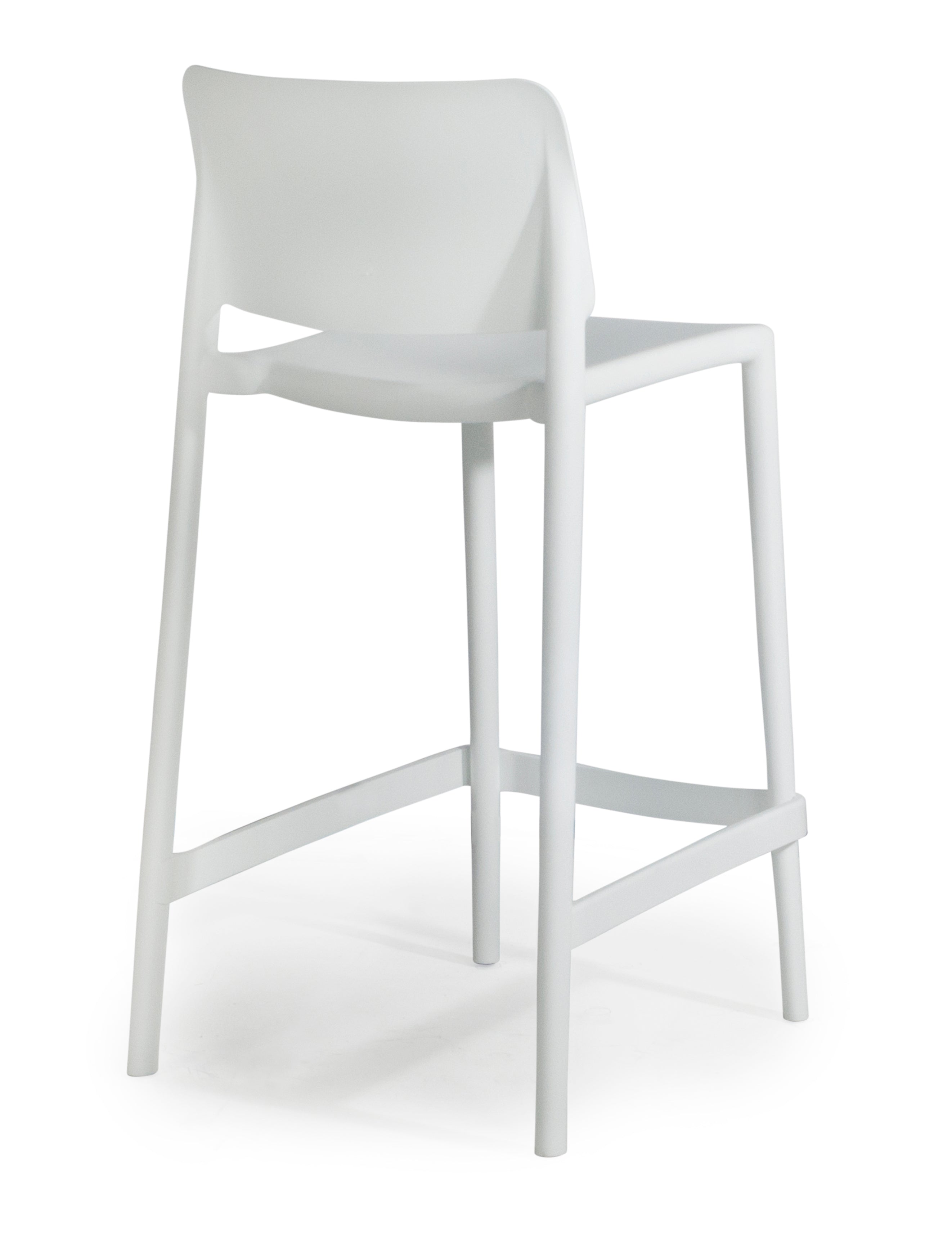 Cleo Plastic Stackable Counter Height Bar Stool in White - (Set of 2)