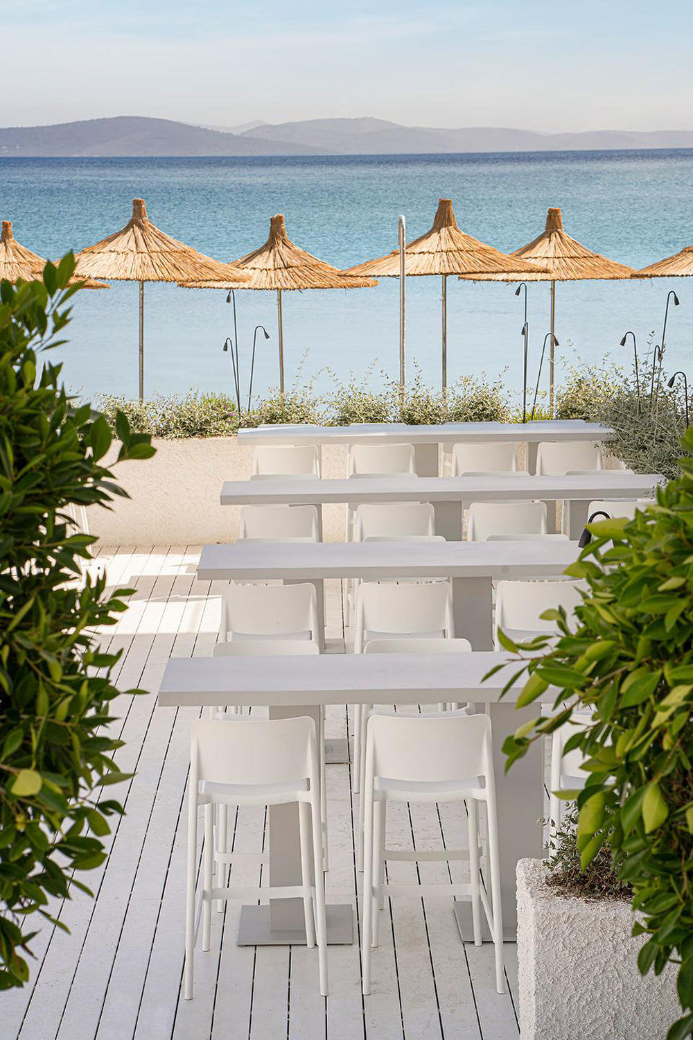 Cleo Plastic Stackable Counter Height Bar Stool in White - (Set of 2)