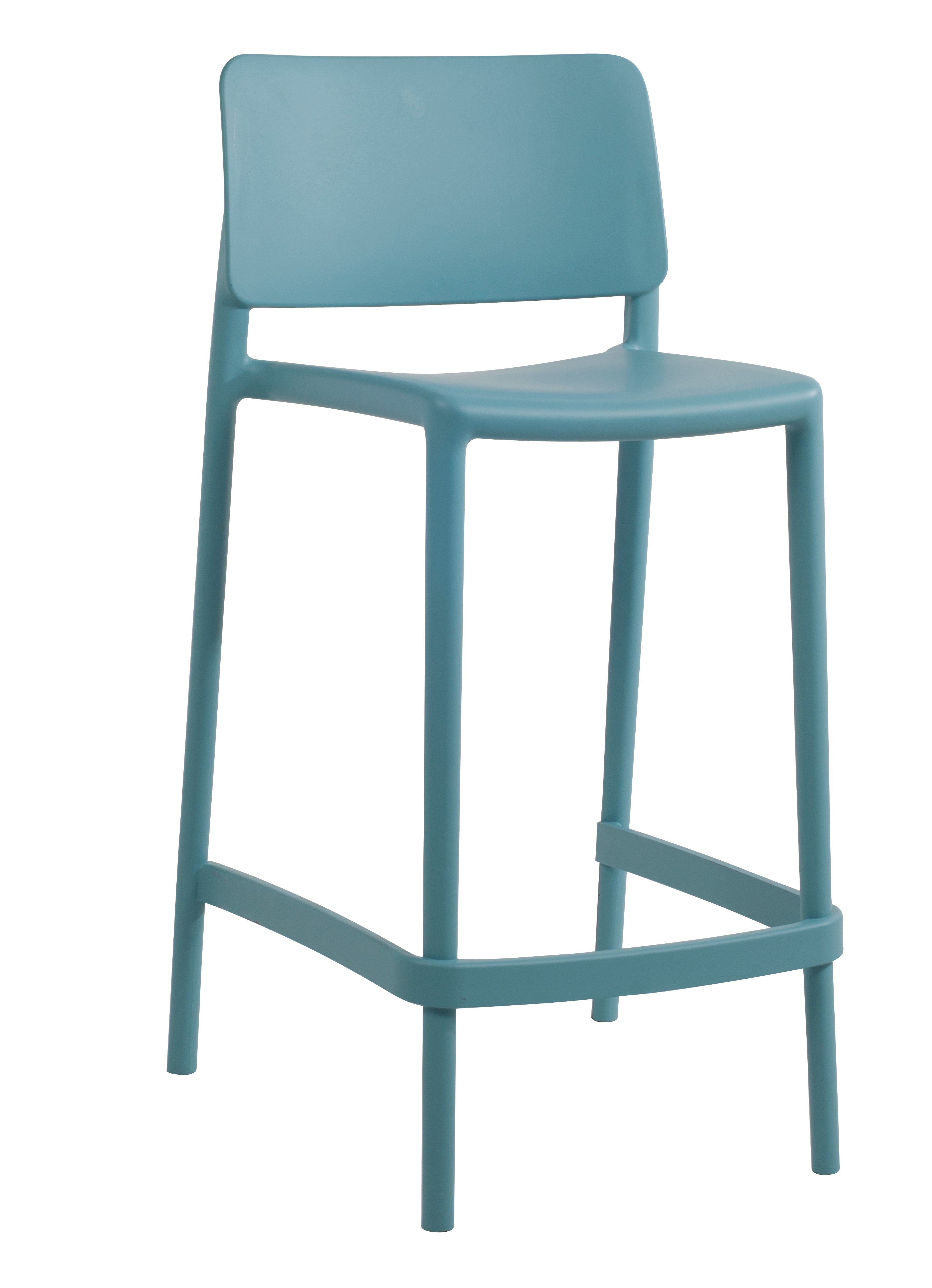 Cleo Plastic Stackable Counter Height Bar Stool in Blue - (Set of 2 ...