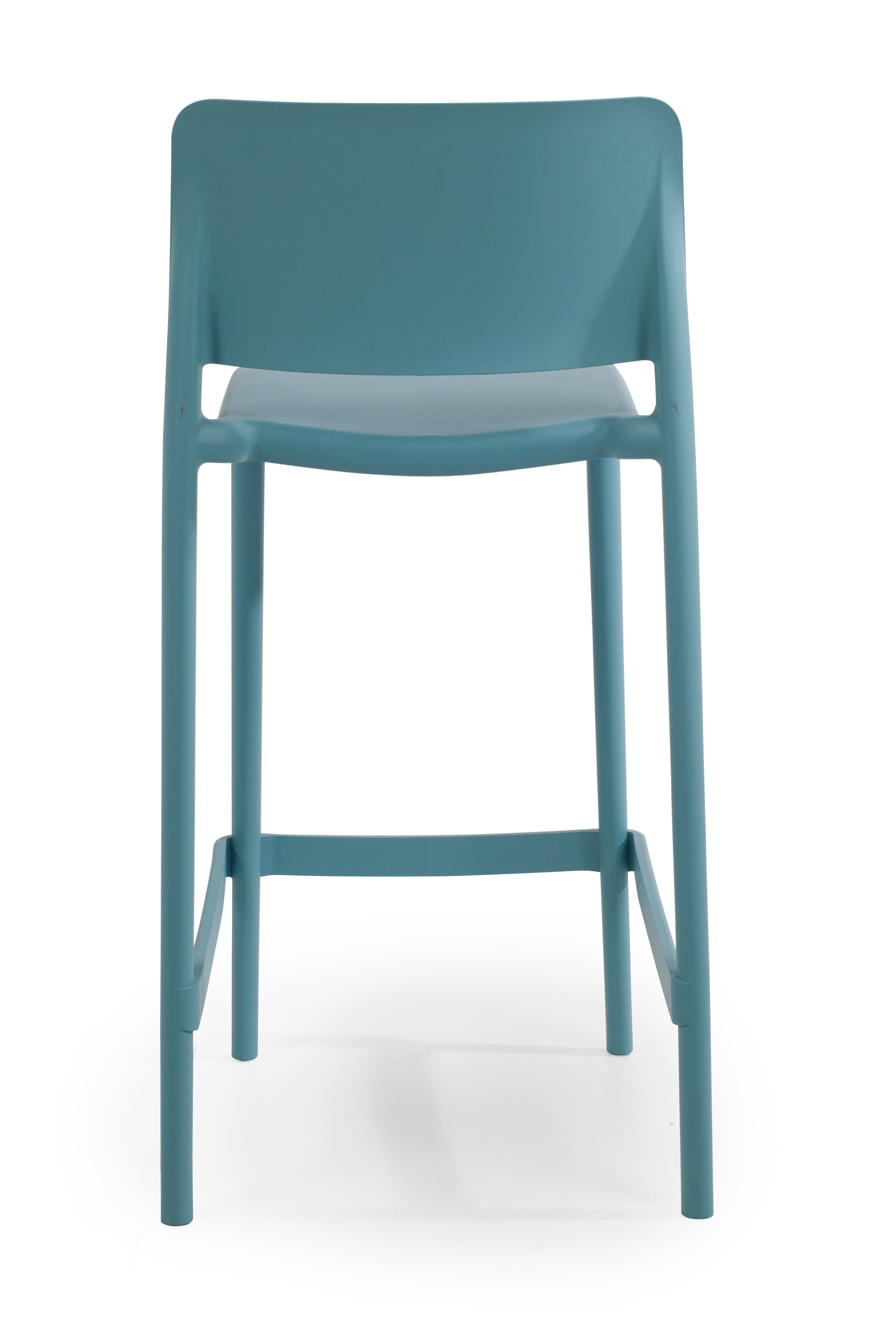 Cleo Plastic Stackable Counter Height Bar Stool in Blue - (Set of 2)