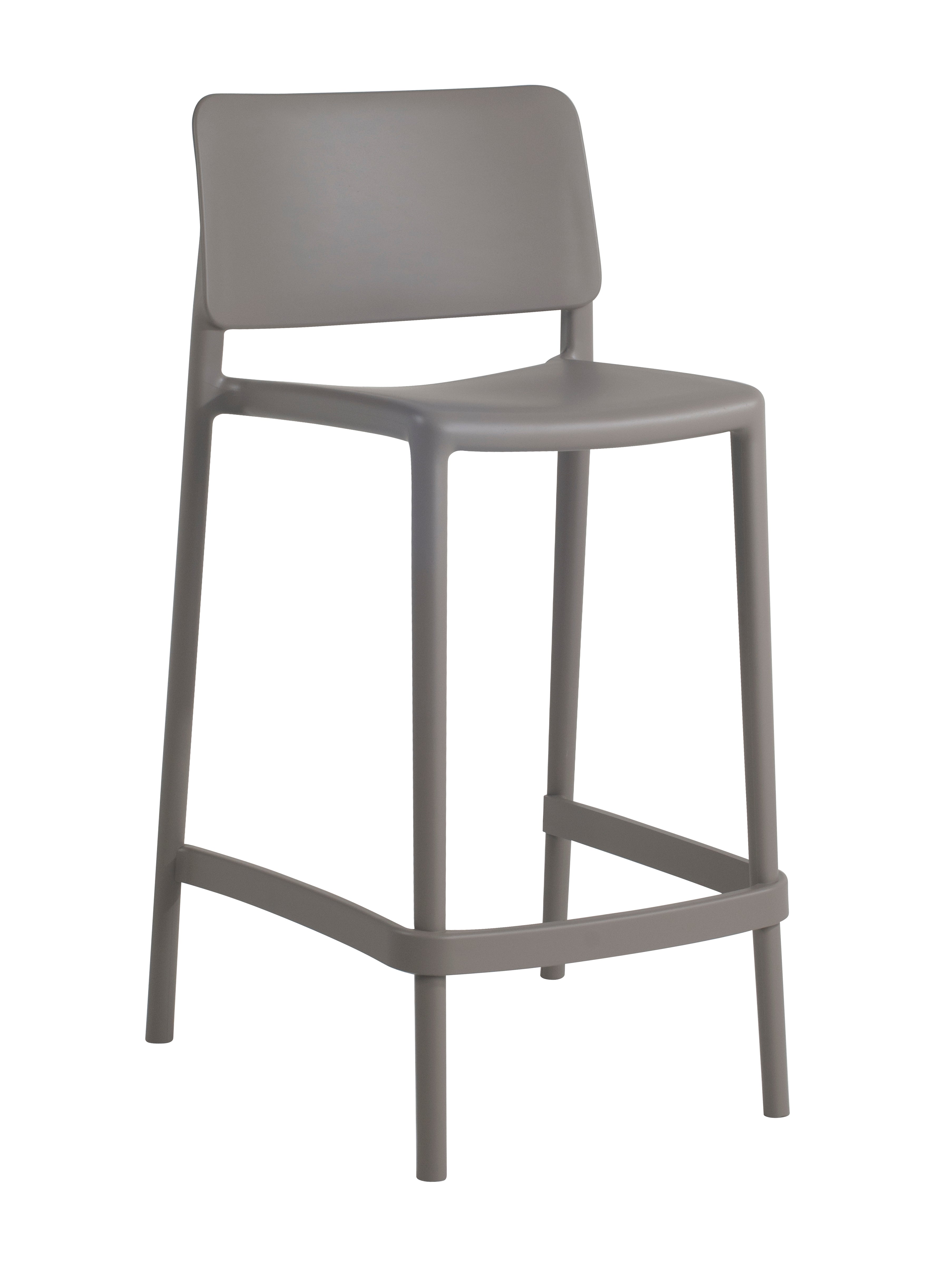 Cleo Plastic Stackable Counter Height Bar Stool in Taupe - (Set of 2)
