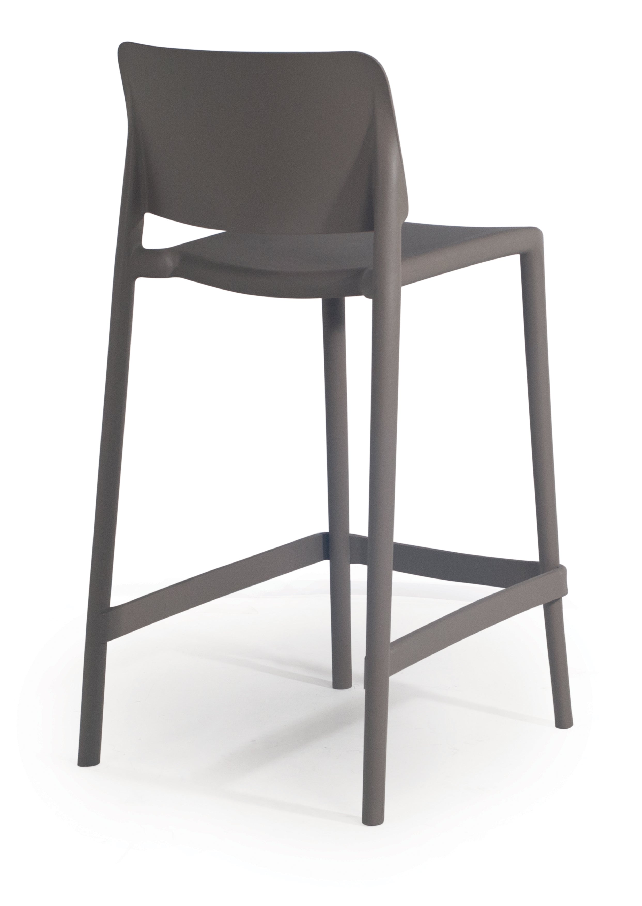 Cleo Plastic Stackable Counter Height Bar Stool in Taupe - (Set of 2)