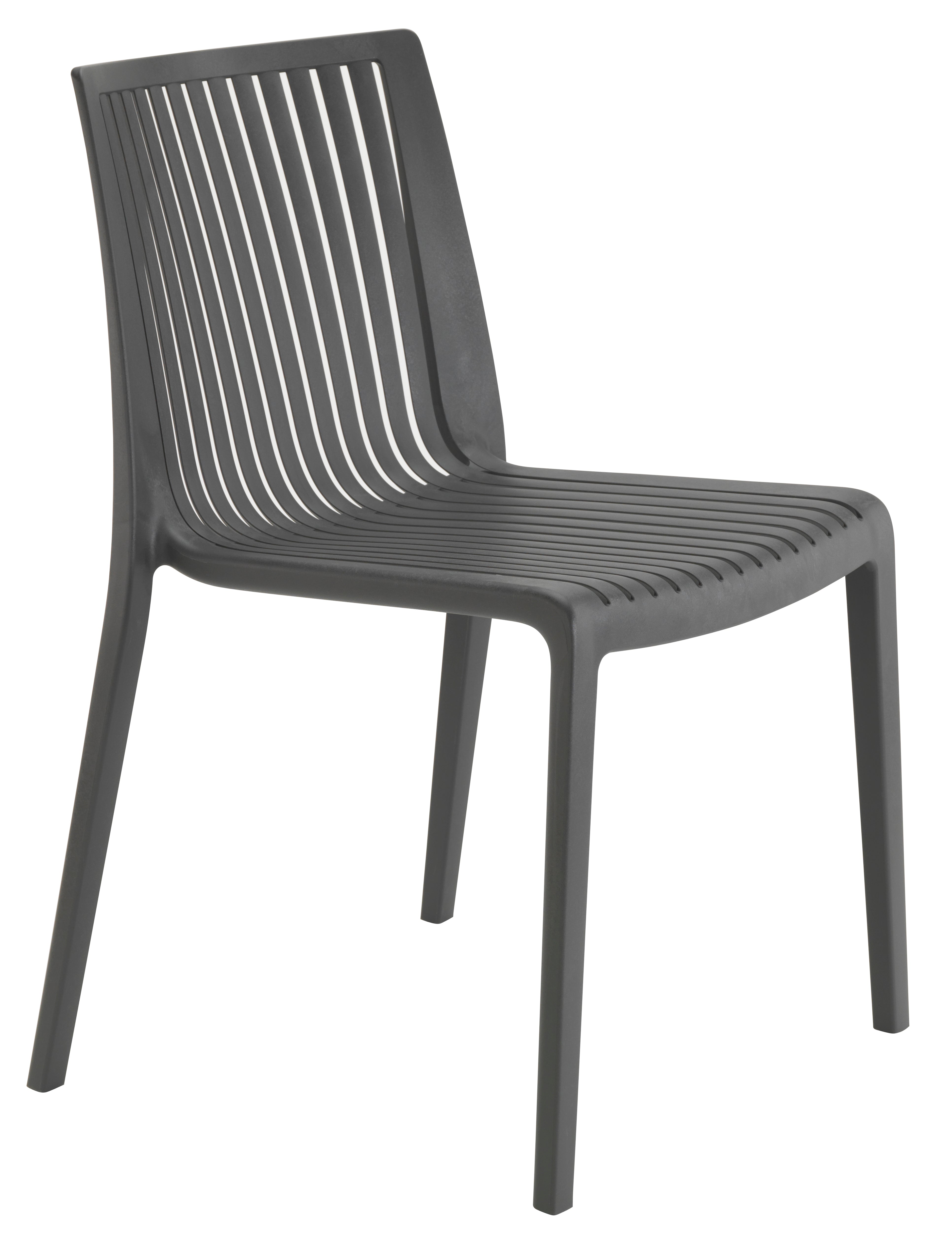 Nox Patio Stackable Dining Chair in Anthracite - (Set of 2)