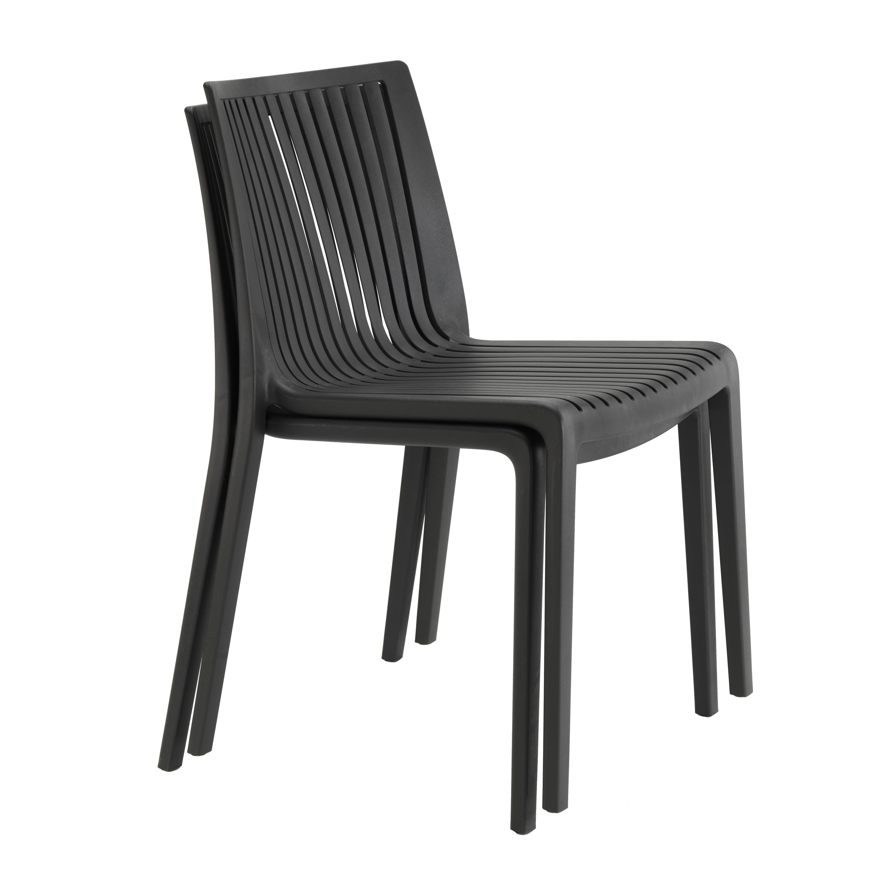 Nox Patio Stackable Dining Chair in Anthracite - (Set of 2)
