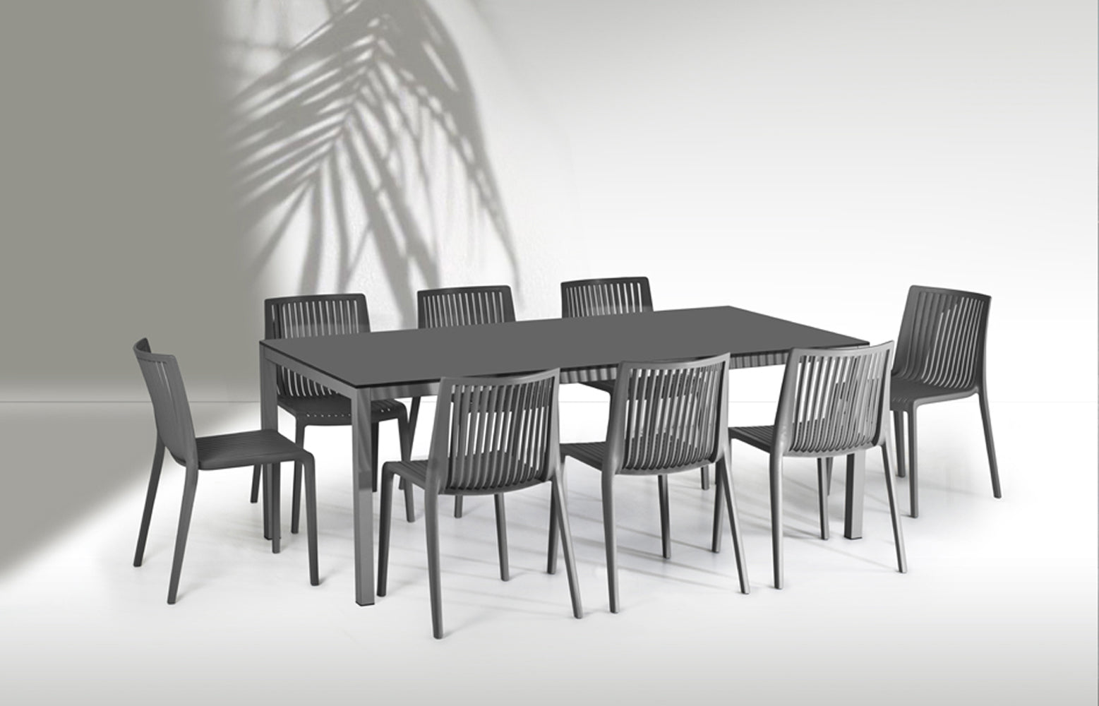 Nox Patio Stackable Dining Chair in Anthracite - (Set of 2)