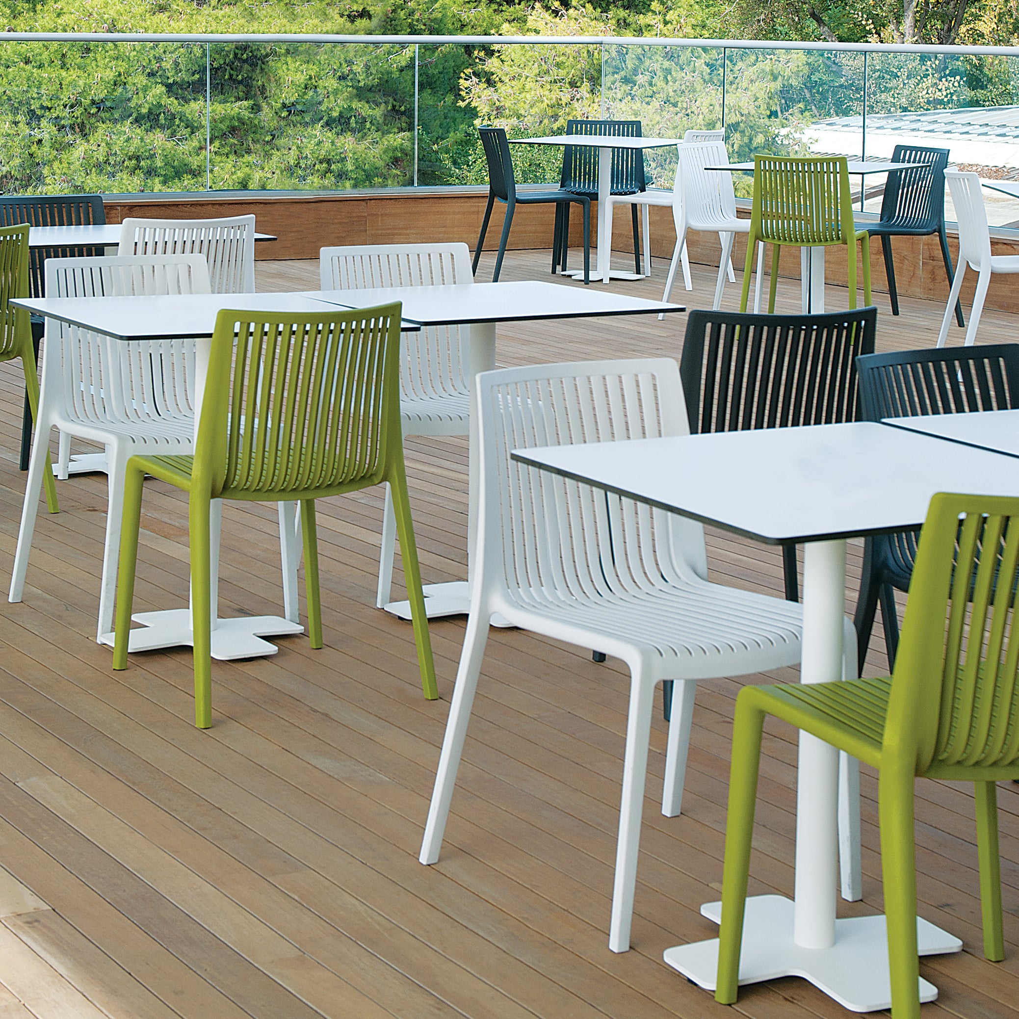 Nox Patio Stackable Dining Chair in Green - (Set of 2)
