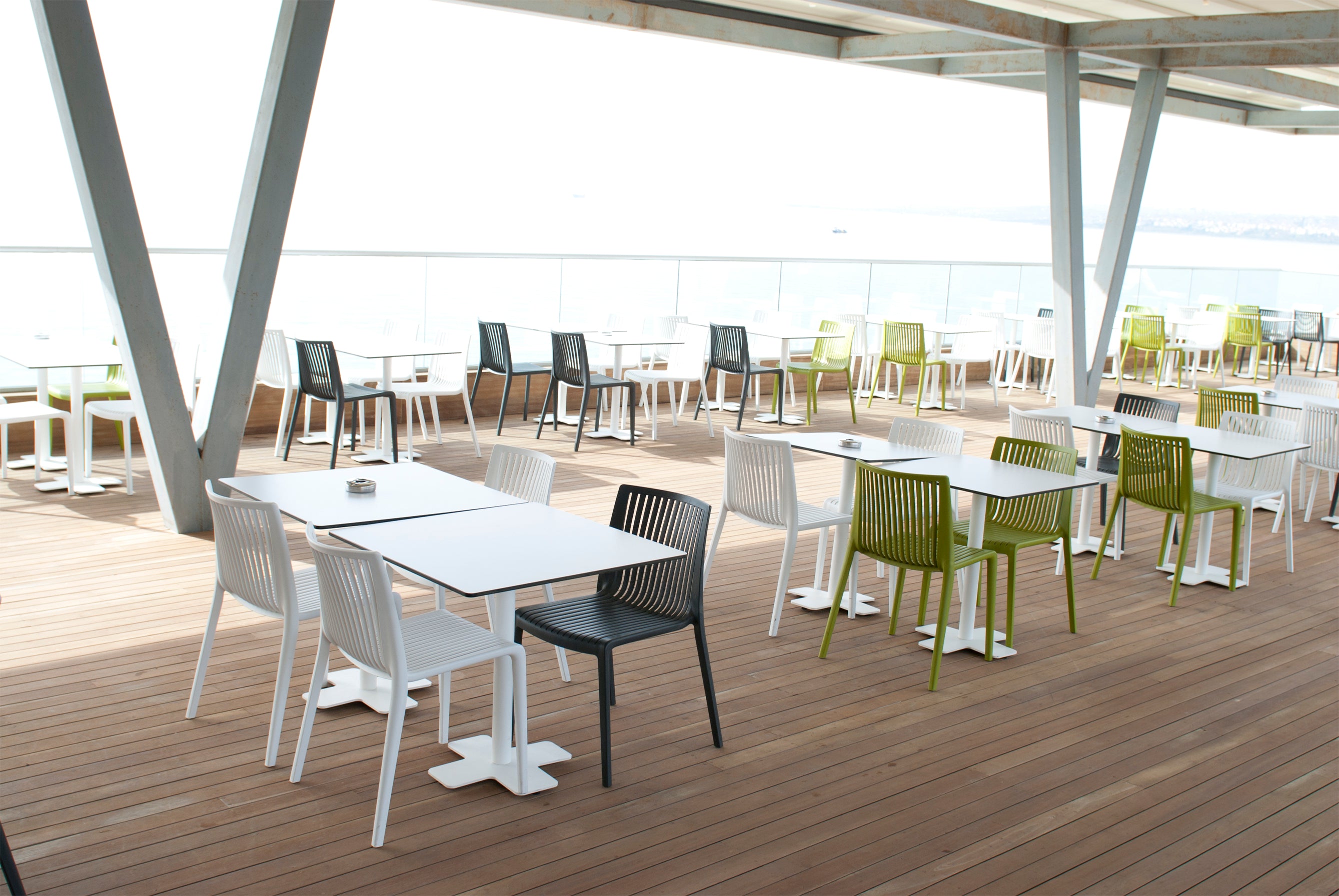 Nox Patio Stackable Dining Chair in Green - (Set of 2)