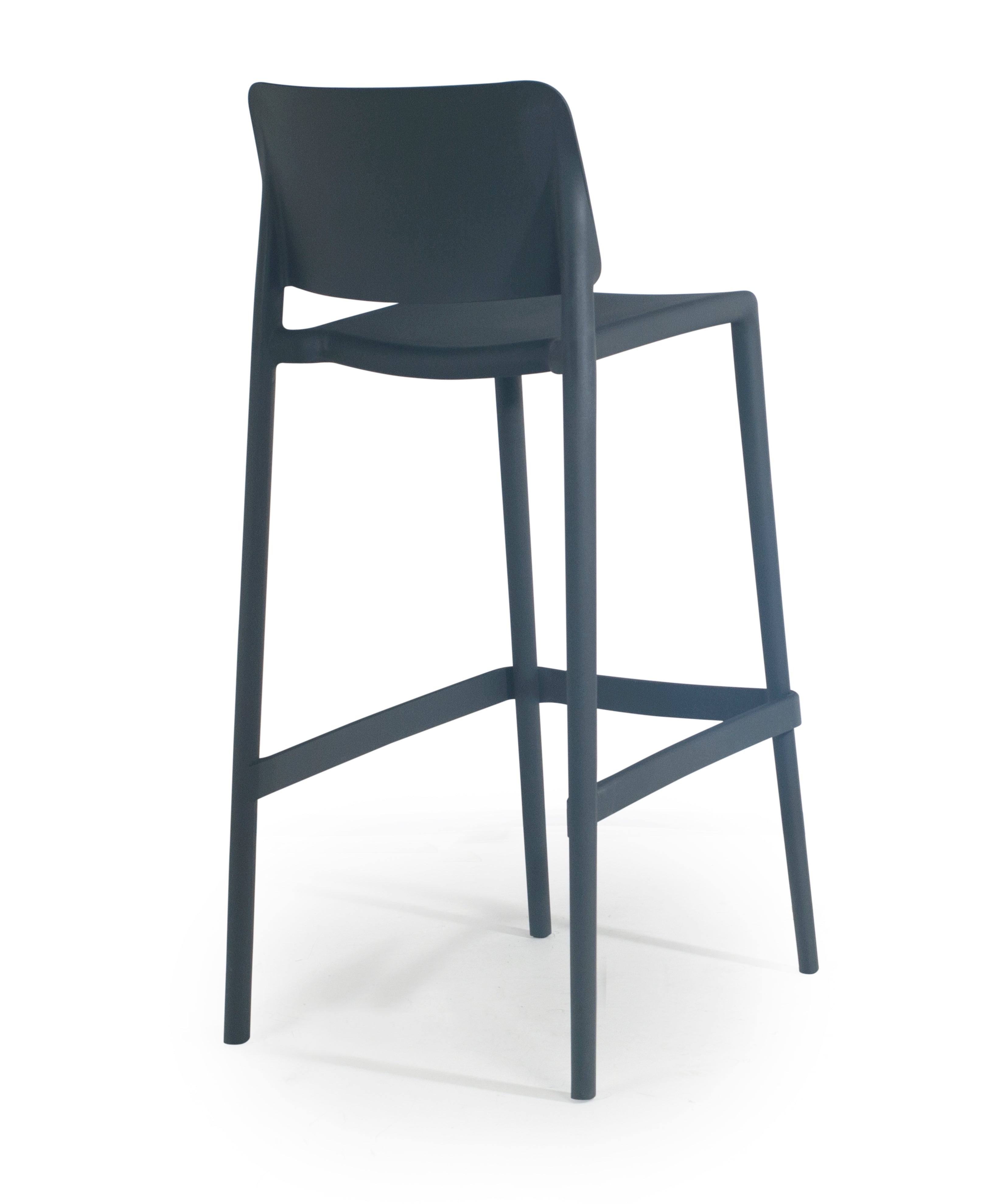 Cleo Patio Plastic Stackable Bar Height Bar Stool in Anthracite Black - (Set of 2)