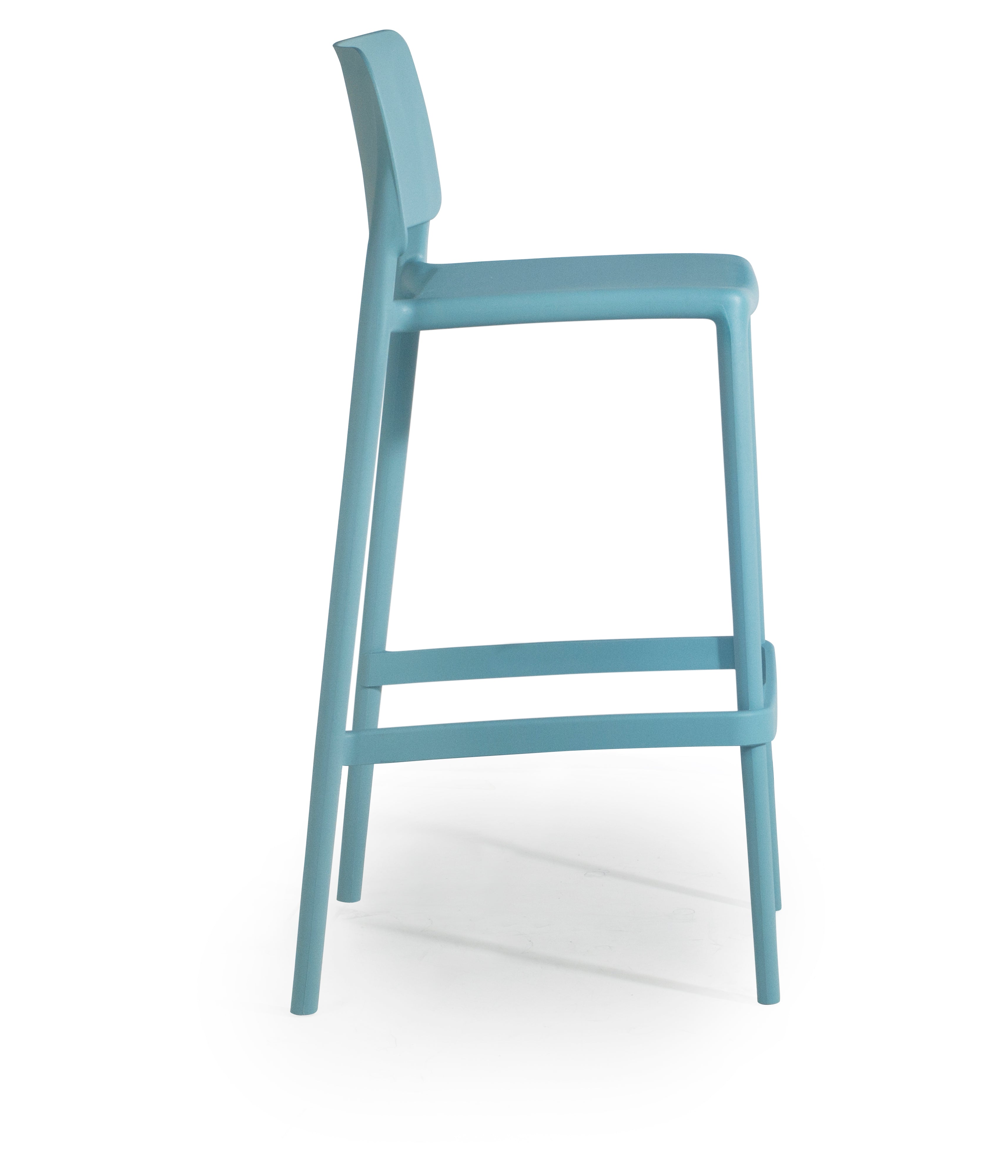 Cleo Patio Plastic Stackable Bar Height Bar Stool in Blue - (Set of 2)