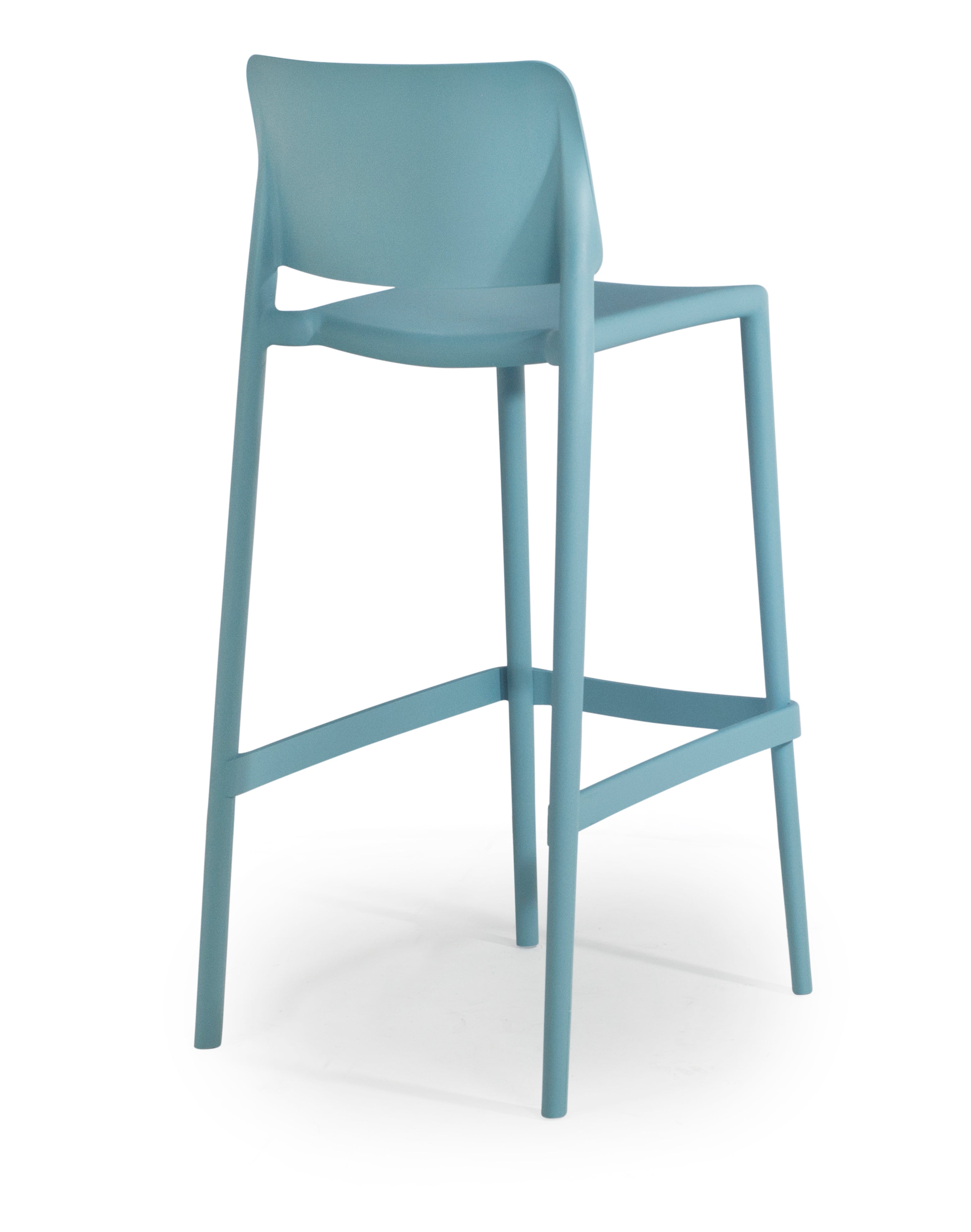 Cleo Patio Plastic Stackable Bar Height Bar Stool in Blue - (Set of 2)