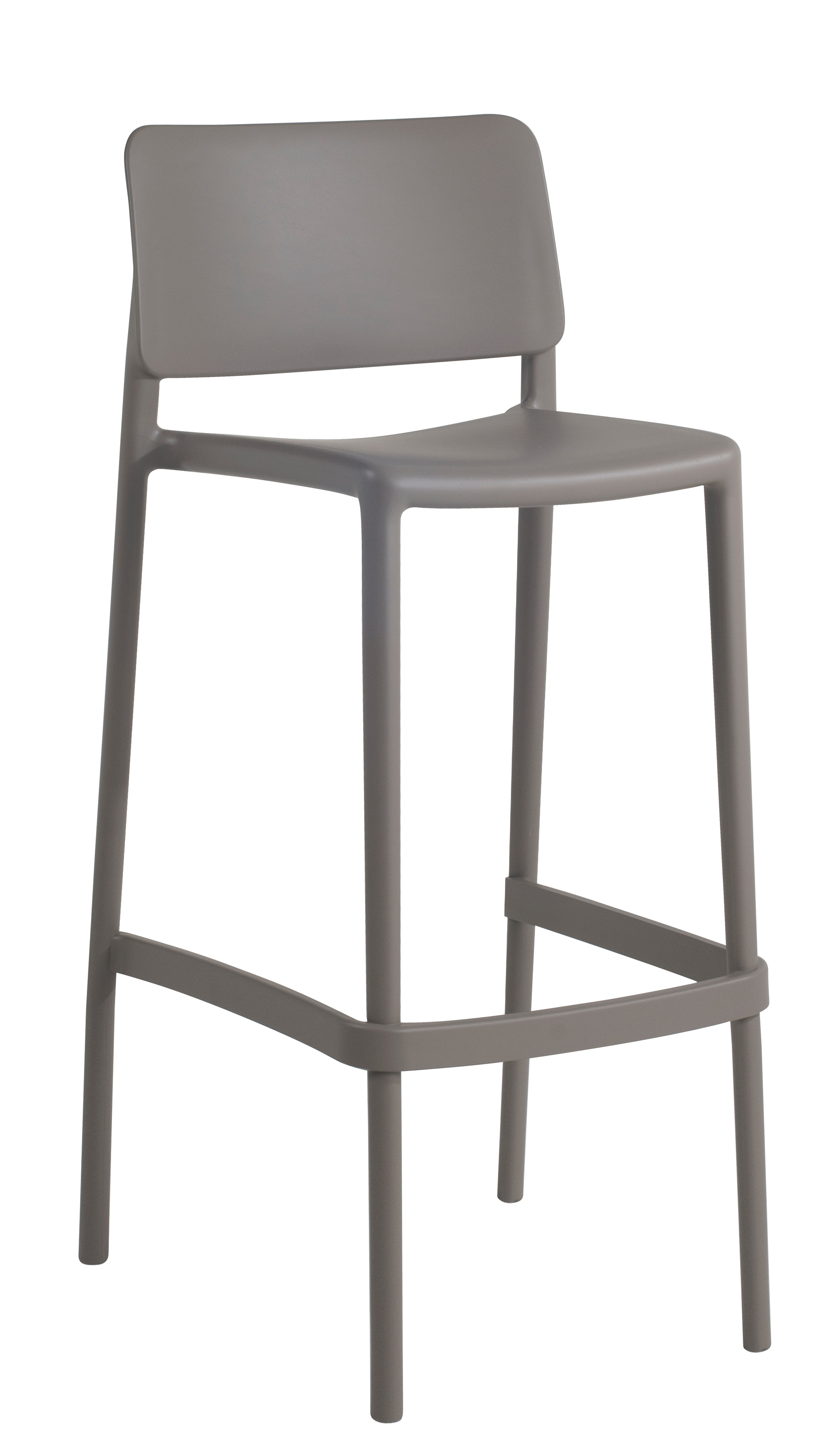 Cleo Patio Plastic Stackable Bar Height Bar Stool in Taupe - (Set of 2)