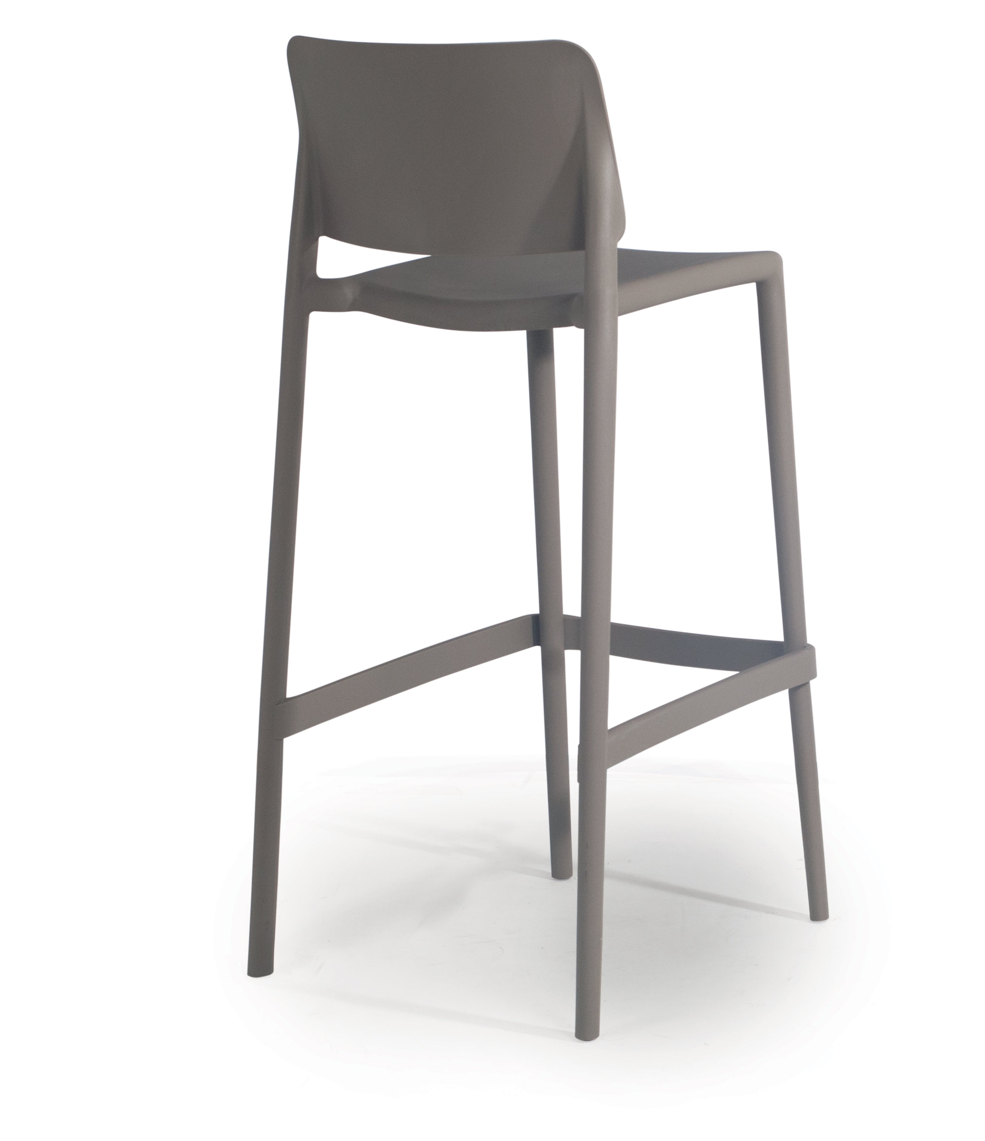 Cleo Patio Plastic Stackable Bar Height Bar Stool in Taupe - (Set of 2)