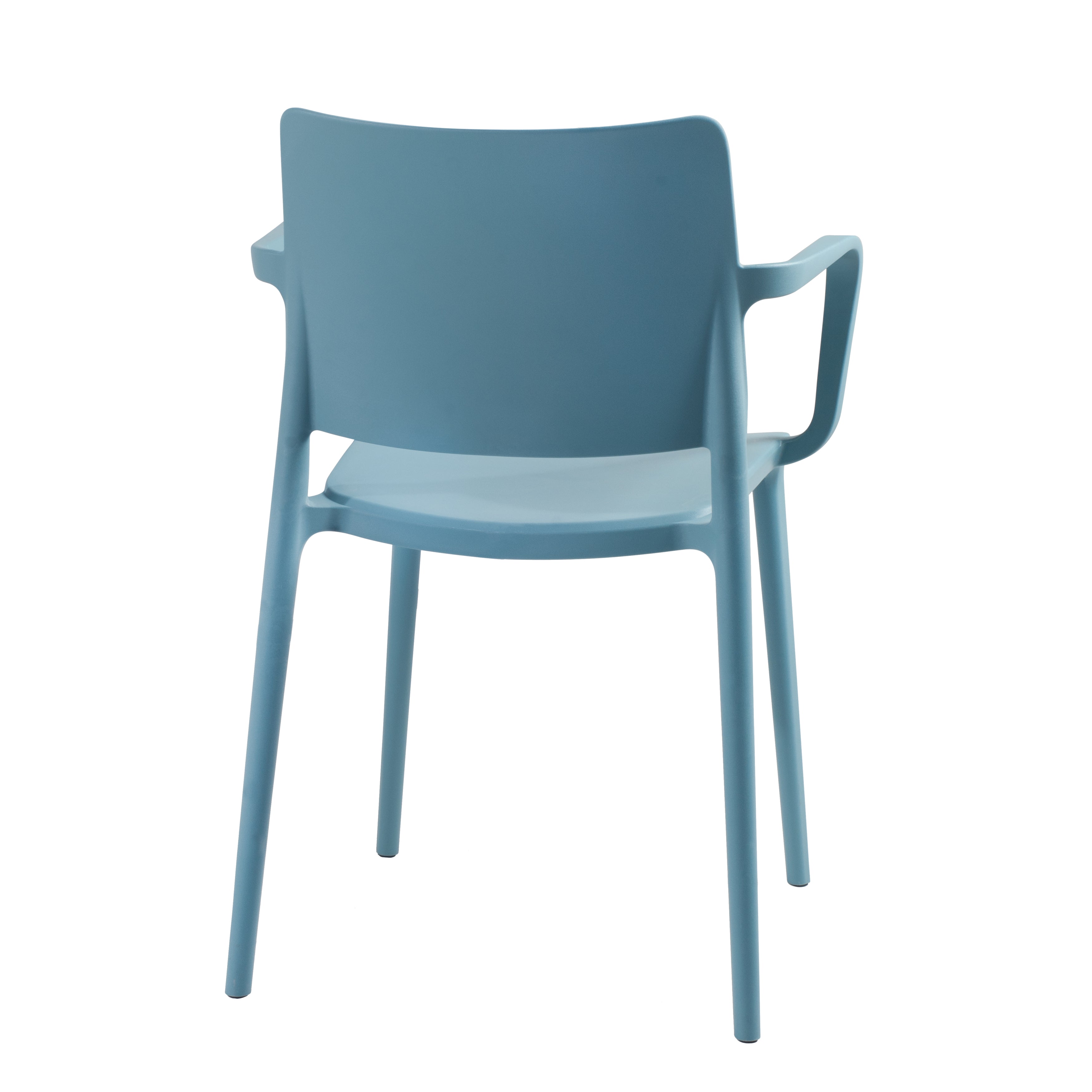 Cleo Arm Patio Dining Chair in Aqua Blue - (Set of 2)