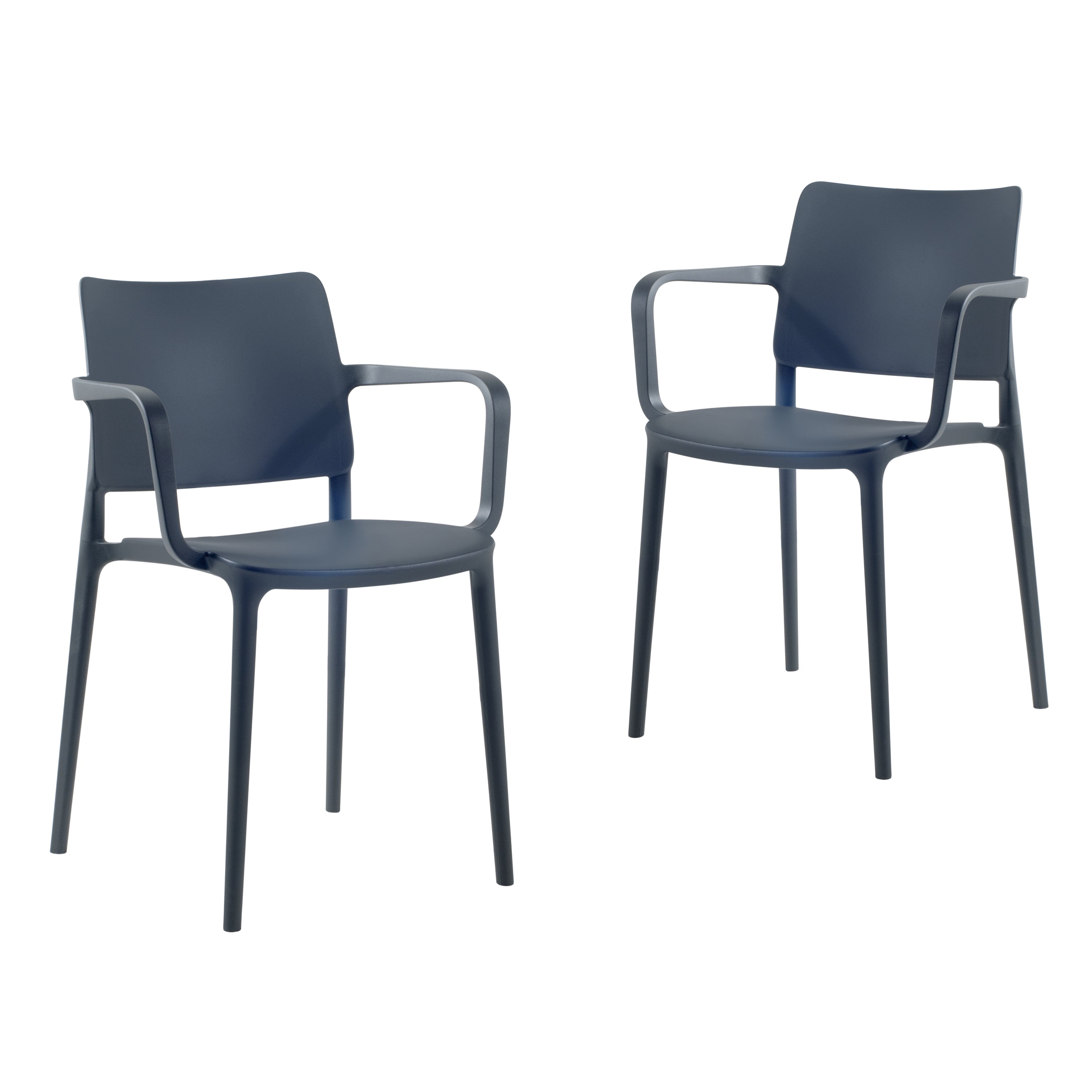 Cleo Arm Patio Dining Chair in Anthracite - (Set of 2)