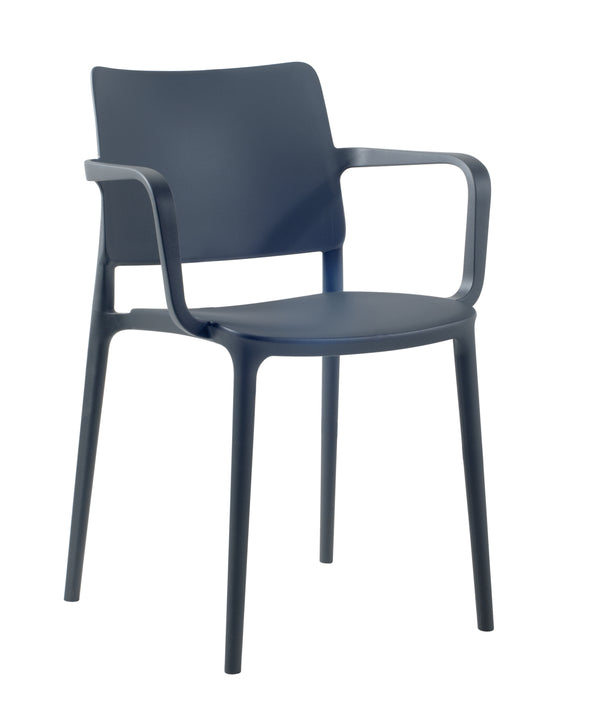 Cleo Arm Patio Dining Chair in Anthracite - (Set of 2)