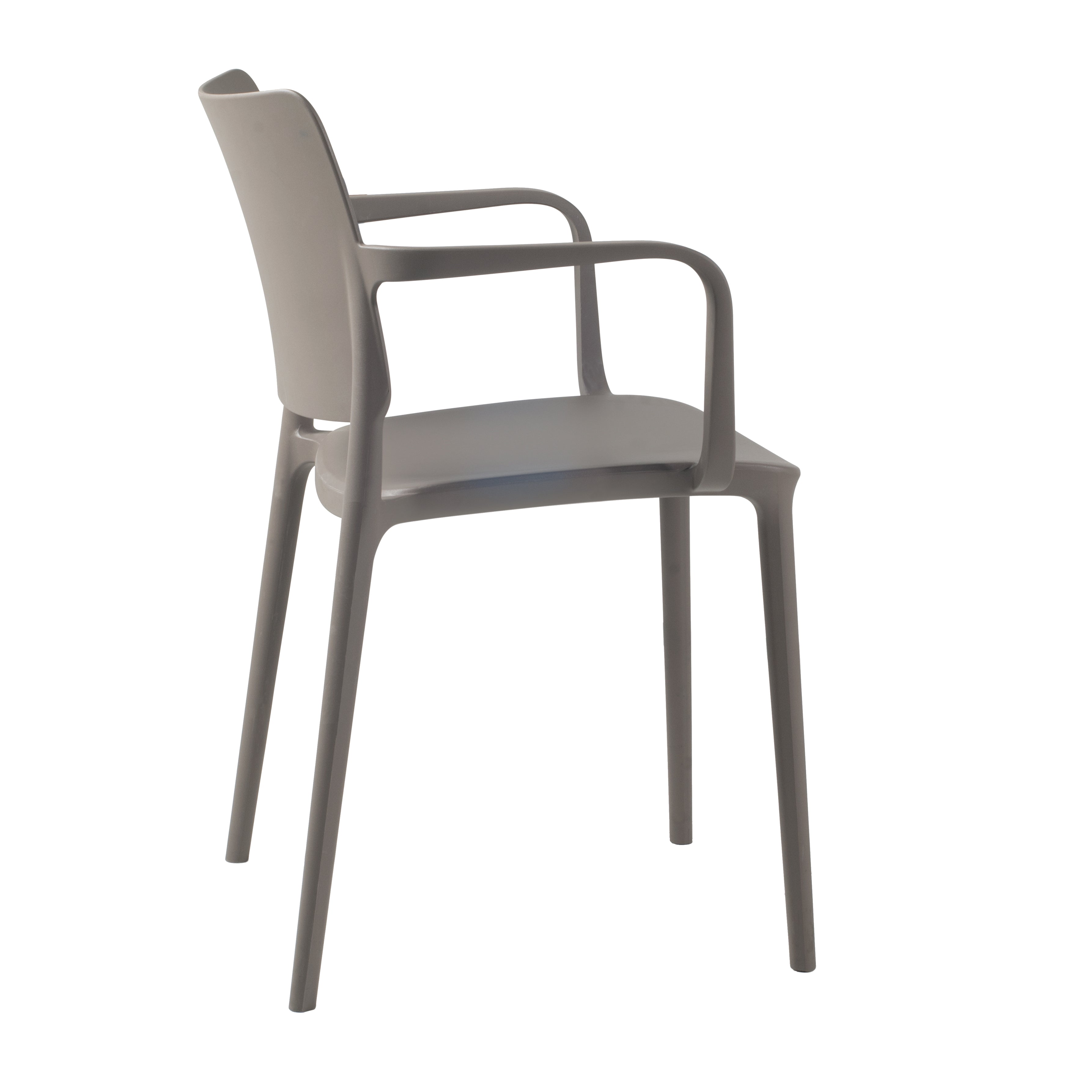 Cleo Arm Patio Dining Chair in Taupe - (Set of 2)